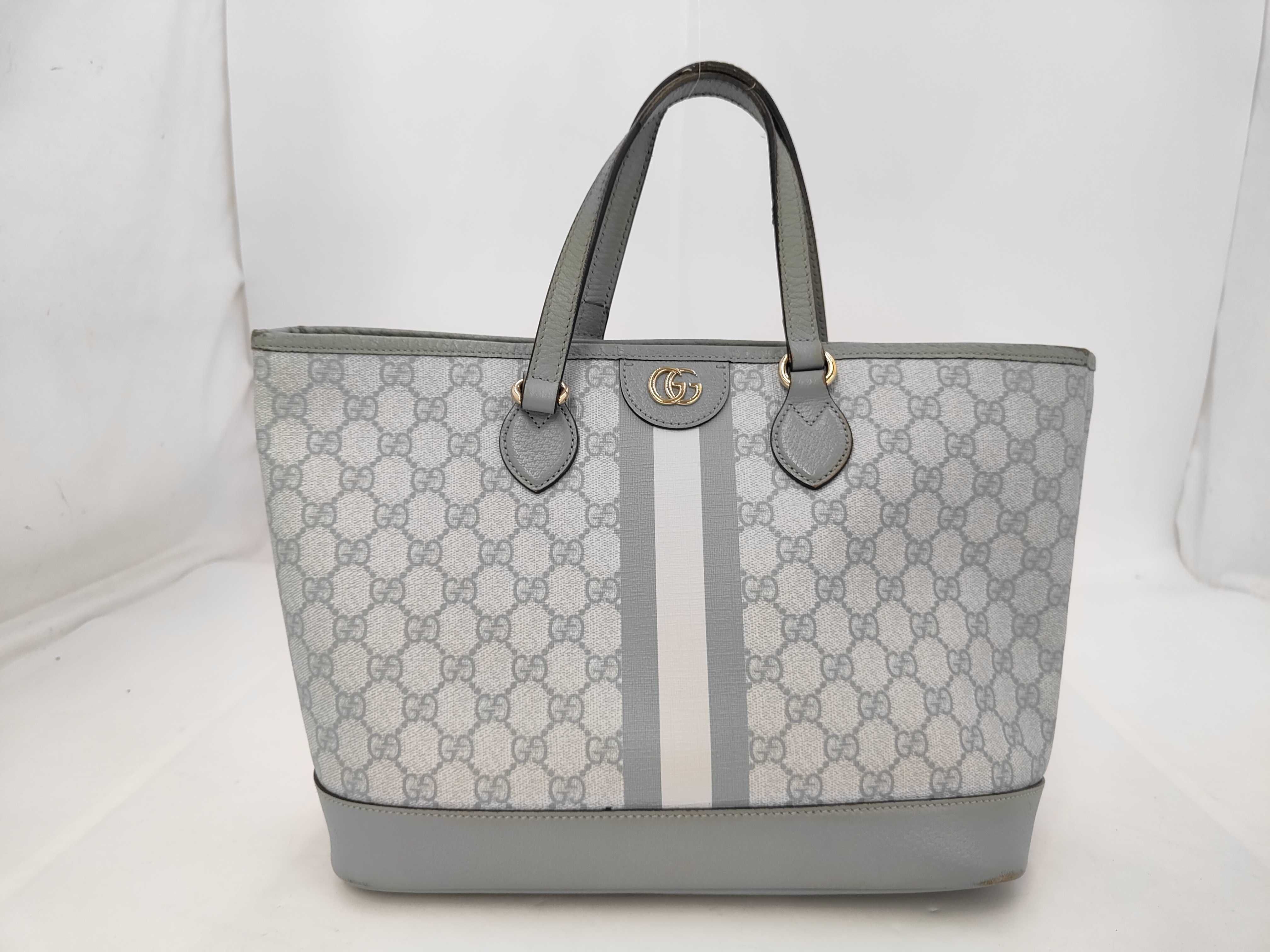 GG Supreme Ophidia GG Supreme 2-way Tote Bag, PVC, Blue-Gray, 765043 Tote Bag