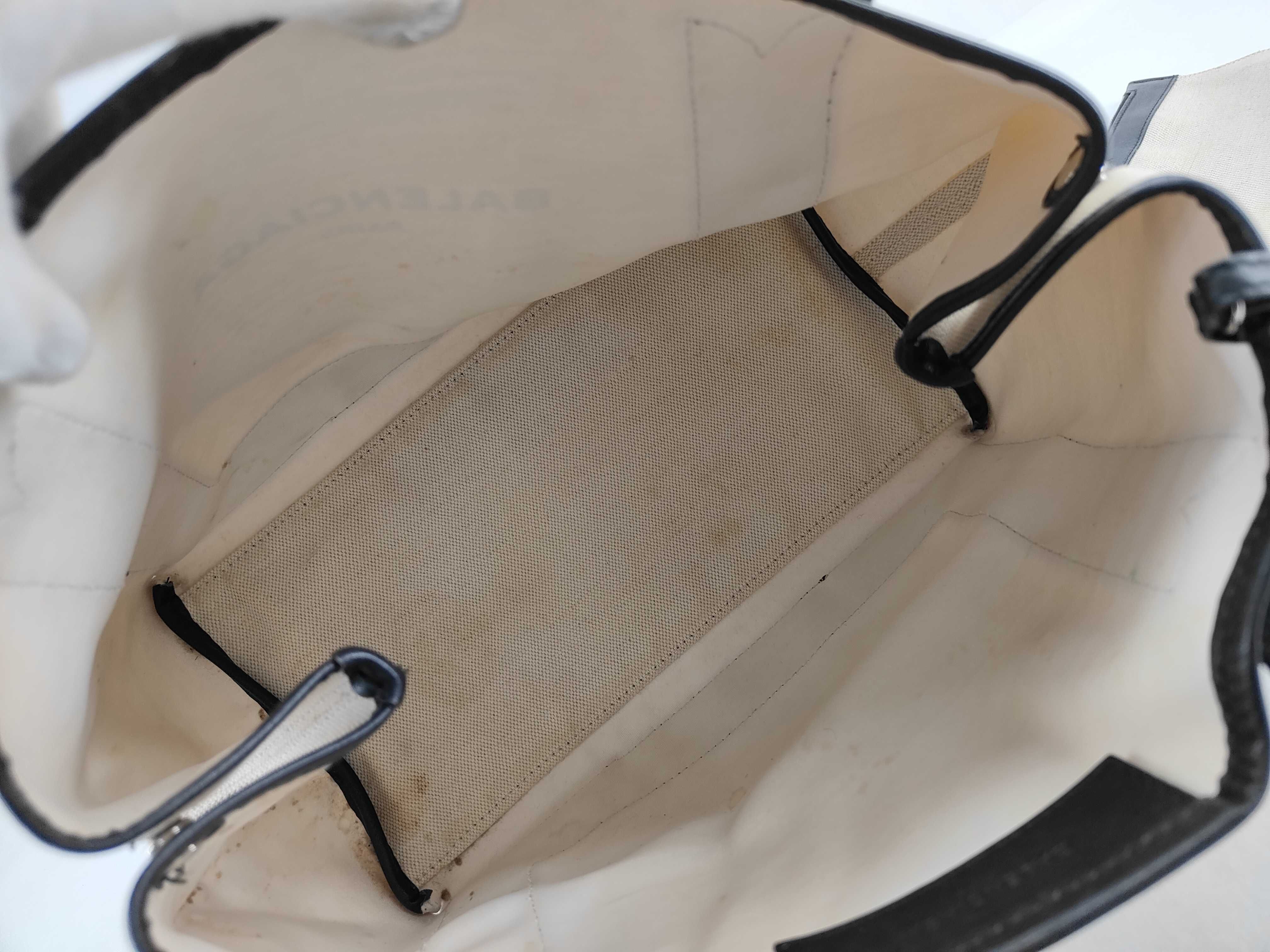 Navy Cabas Canvas x Leather Handbag Beige x Black 339933 Tote Bag — view 11