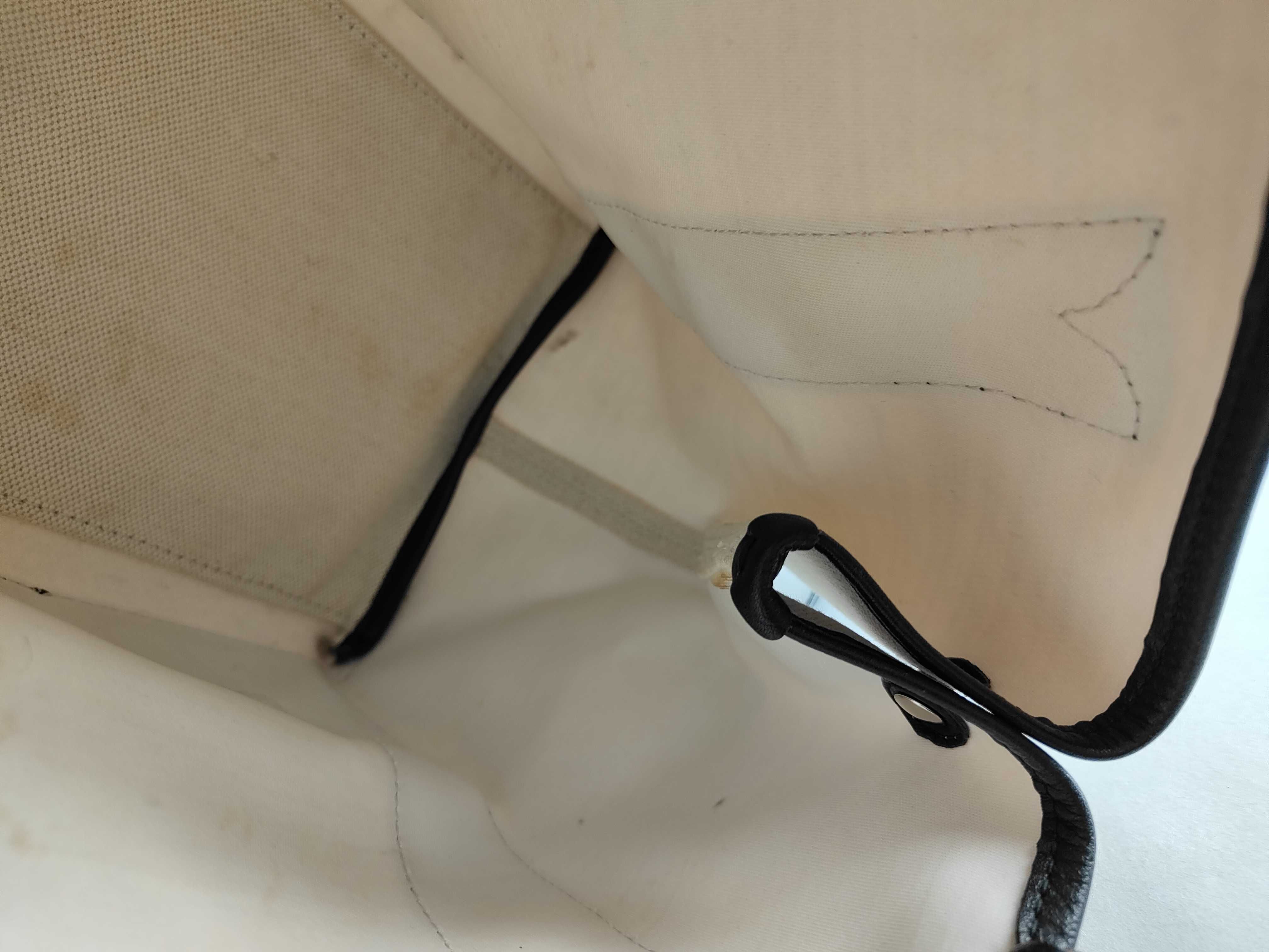 Navy Cabas Canvas x Leather Handbag Beige x Black 339933 Tote Bag — view 12