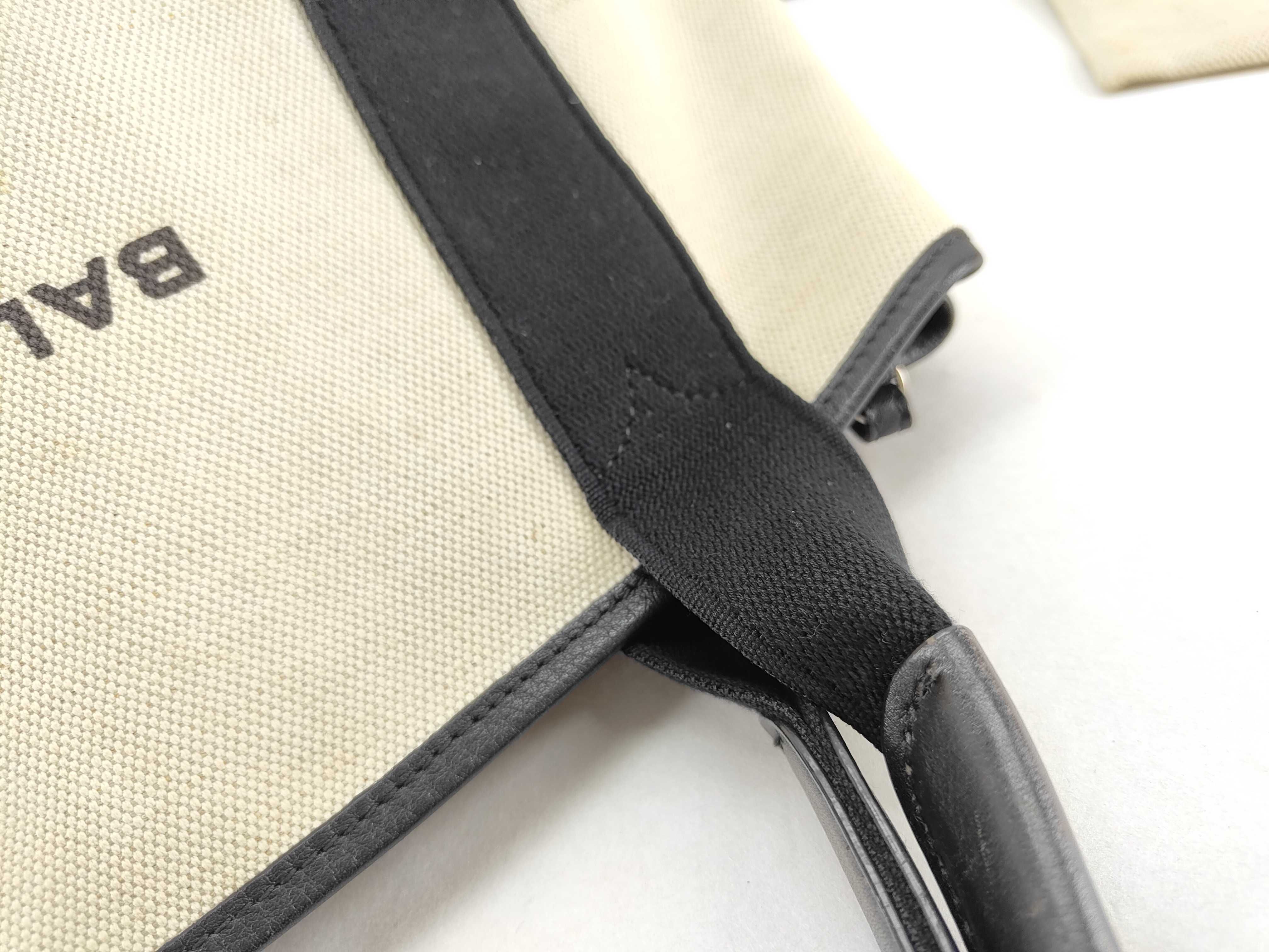 Navy Cabas Canvas x Leather Handbag Beige x Black 339933 Tote Bag — view 6