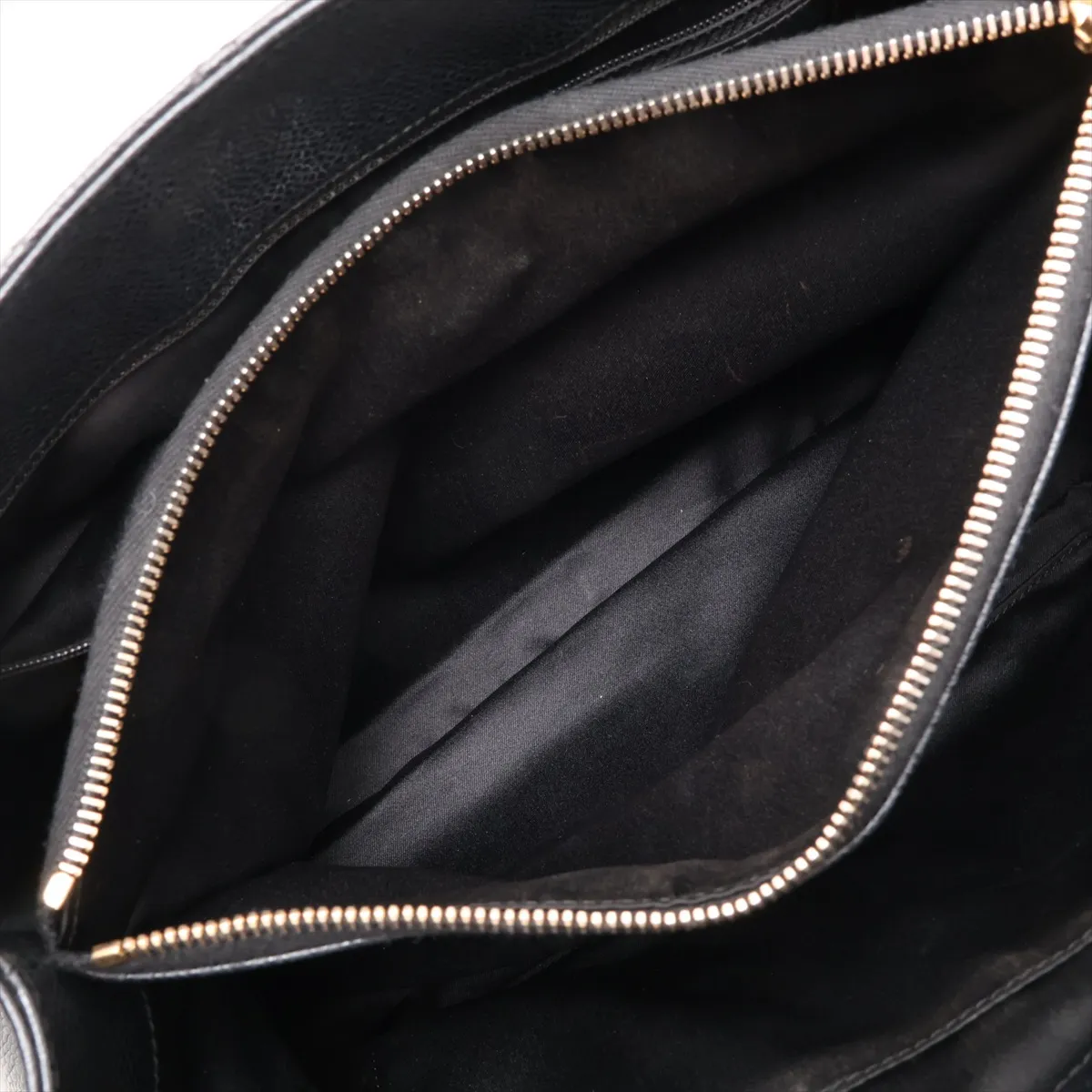 GST Caviar Skin Chain Tote Bag, Black with Gold Hardware, 161584335, Serial Number 16 — view 8