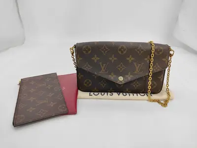 Monogram Louis Vuitton Brown Monogram M81896 Pochette Felicie Chain Shoulder Bag