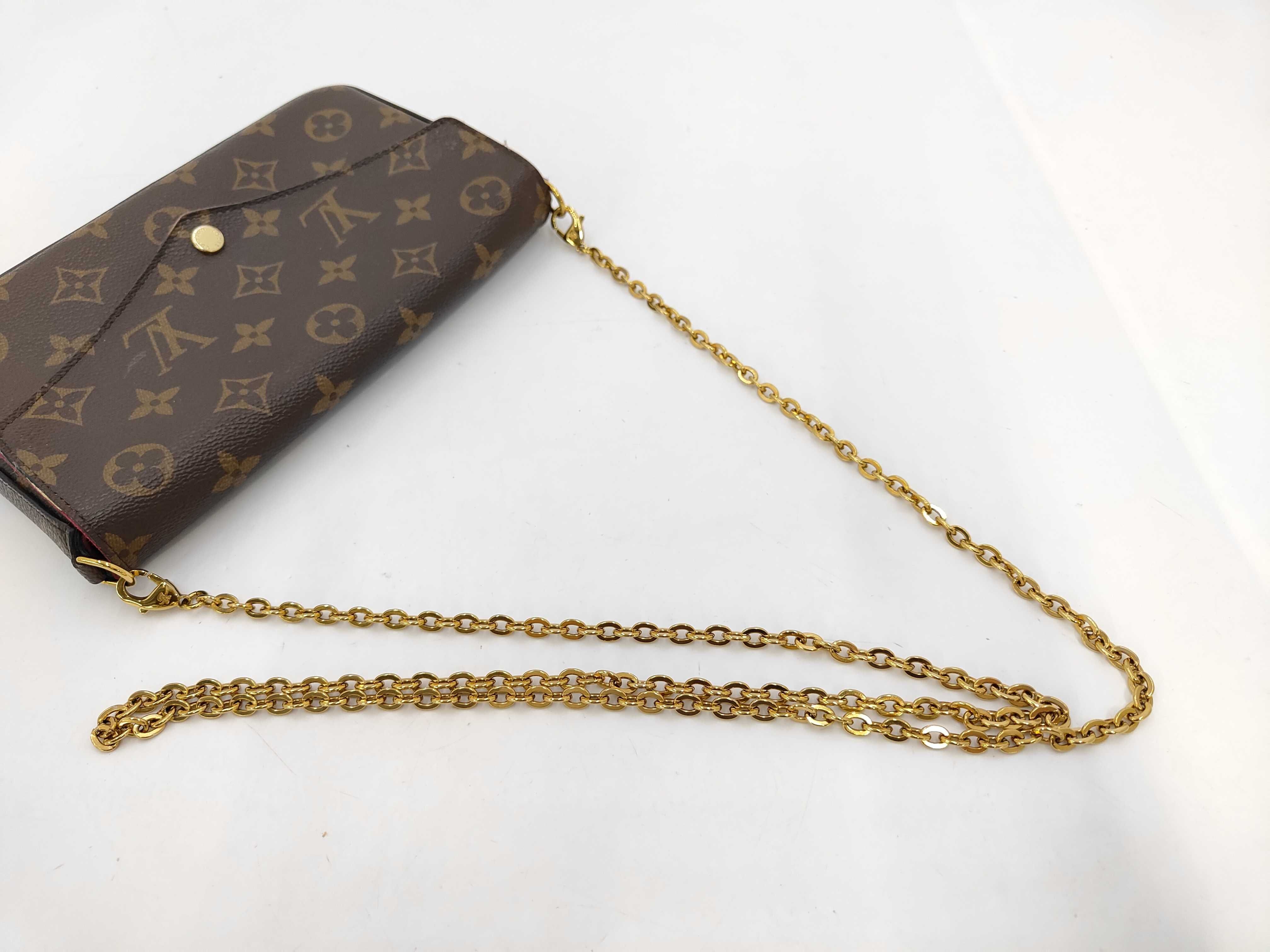 Monogram Louis Vuitton Brown Monogram M81896 Pochette Felicie Chain Shoulder Bag — view 5