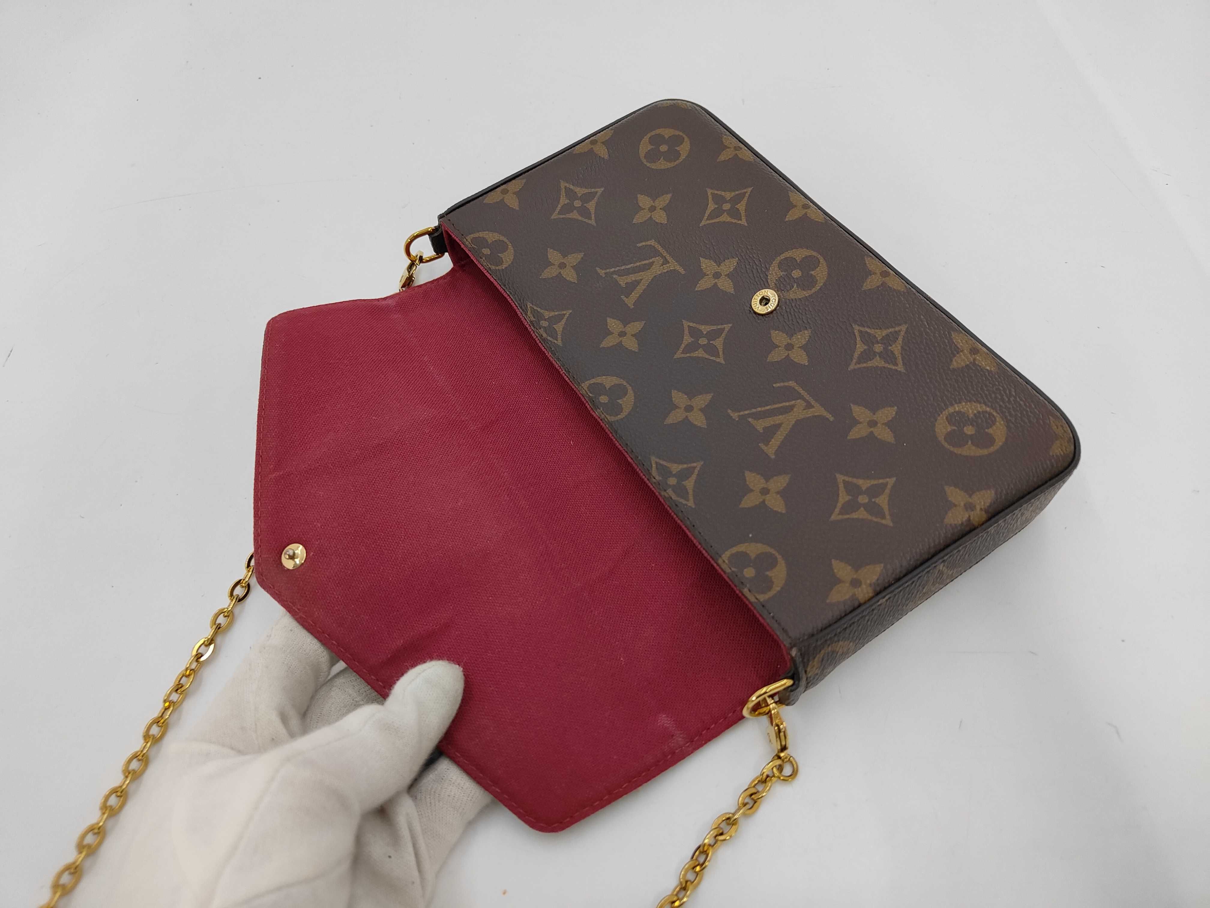 Monogram Louis Vuitton Brown Monogram M81896 Pochette Felicie Chain Shoulder Bag — view 8