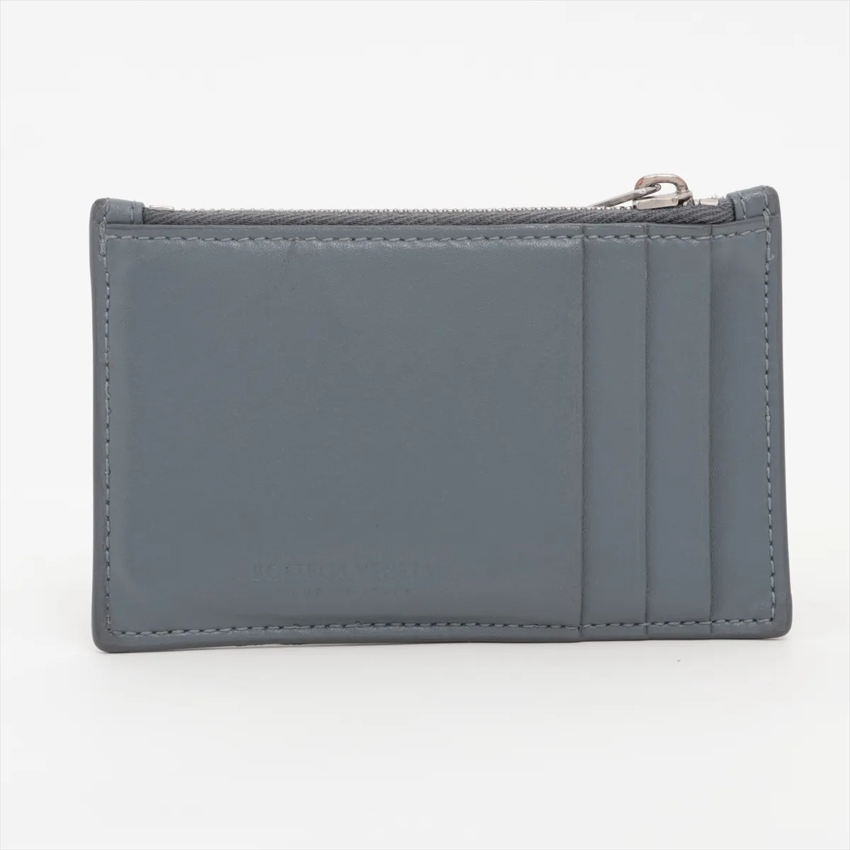 Maxi Intrecciato Leather Fragment Case, Gray — view 2