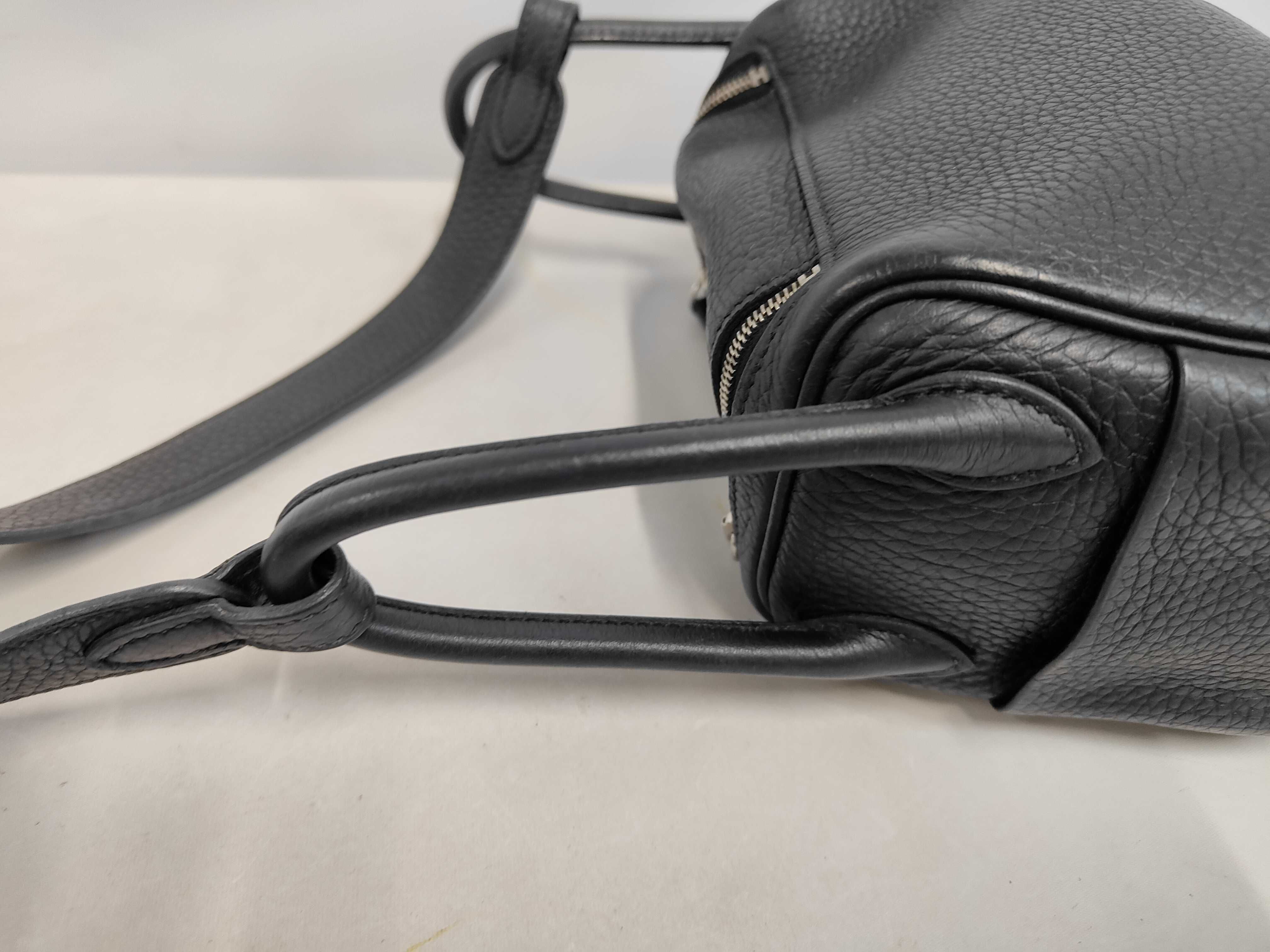 Lindy Mini Taurillon Leather Handbag, Black, Silver Hardware, Z Stamp — view 6