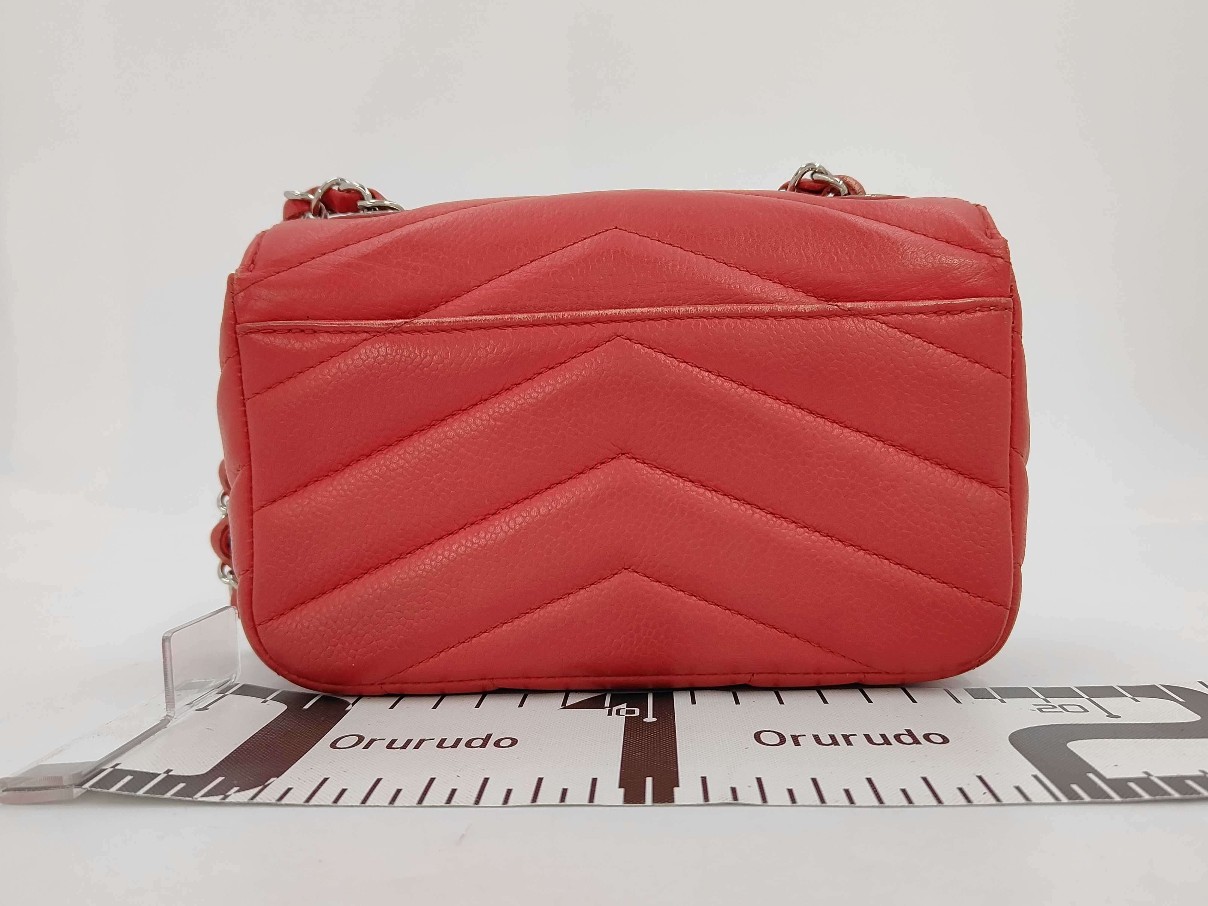 V-stitch Mini Chain Shoulder Bag, Caviar Red, SS Shoulder Bag — view 2