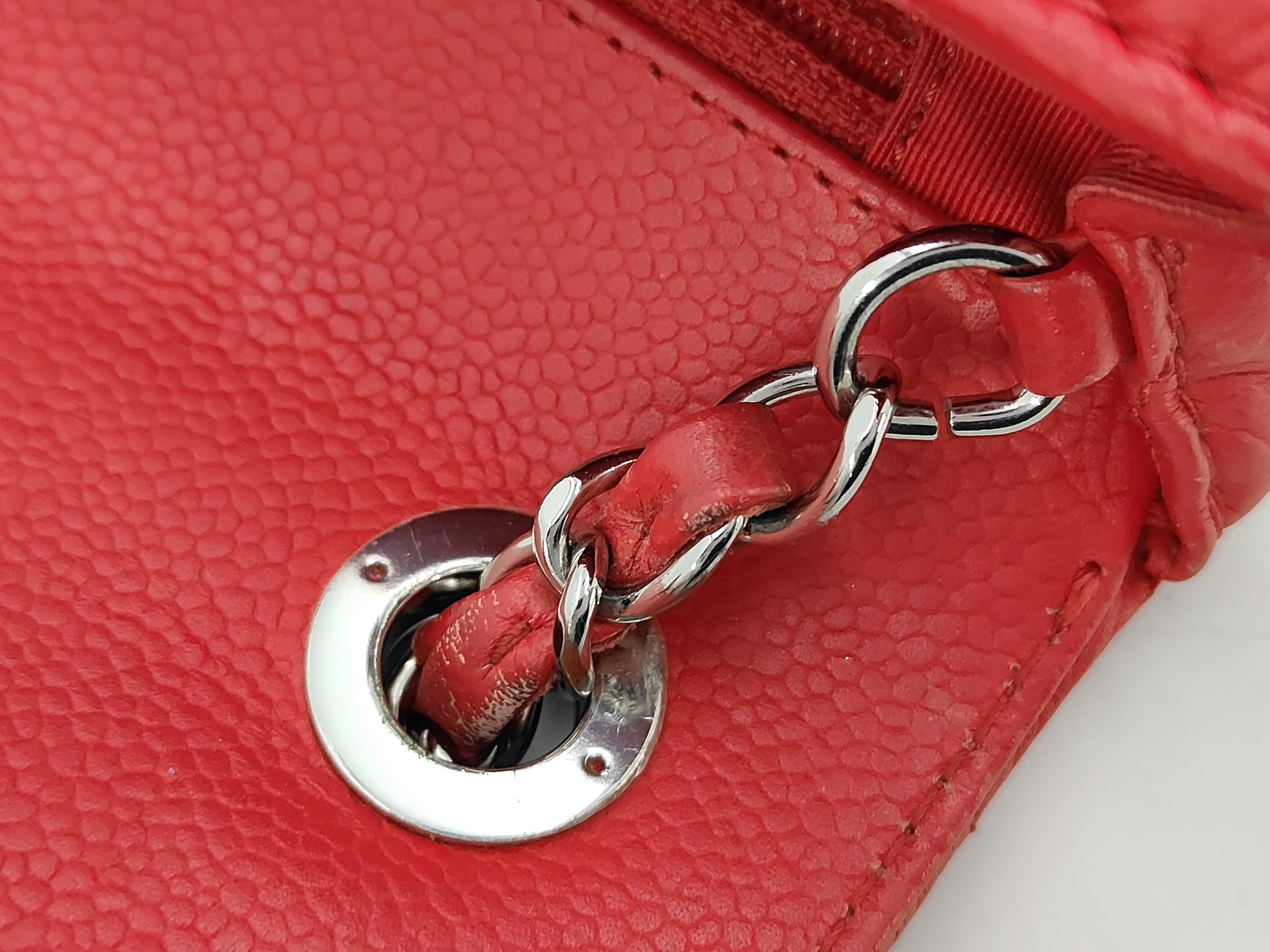 V-stitch Mini Chain Shoulder Bag, Caviar Red, SS Shoulder Bag — view 5