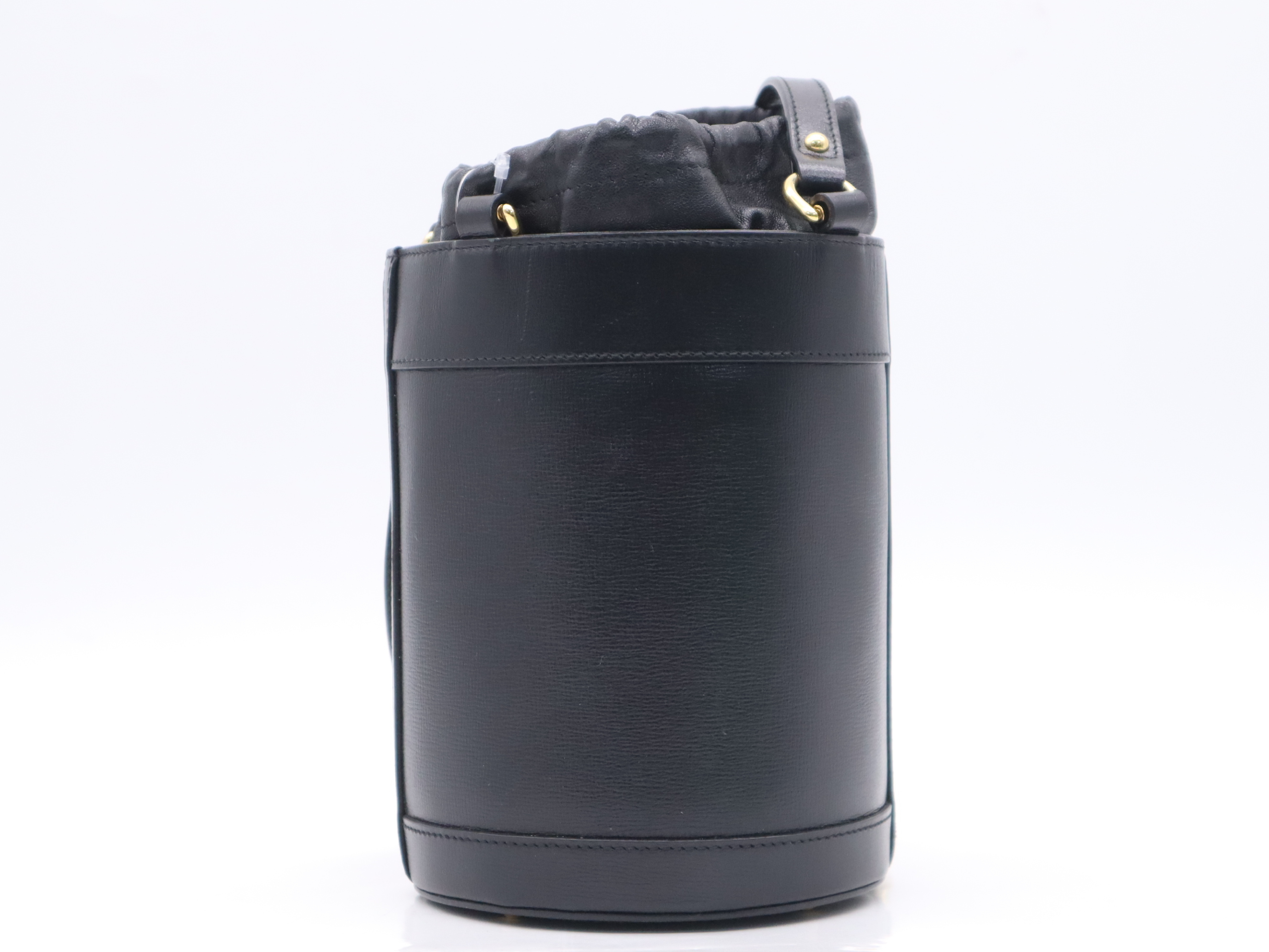 637115 Bucket Shoulder Bag with Dust Bag, Black, Gold Hardware — view 2