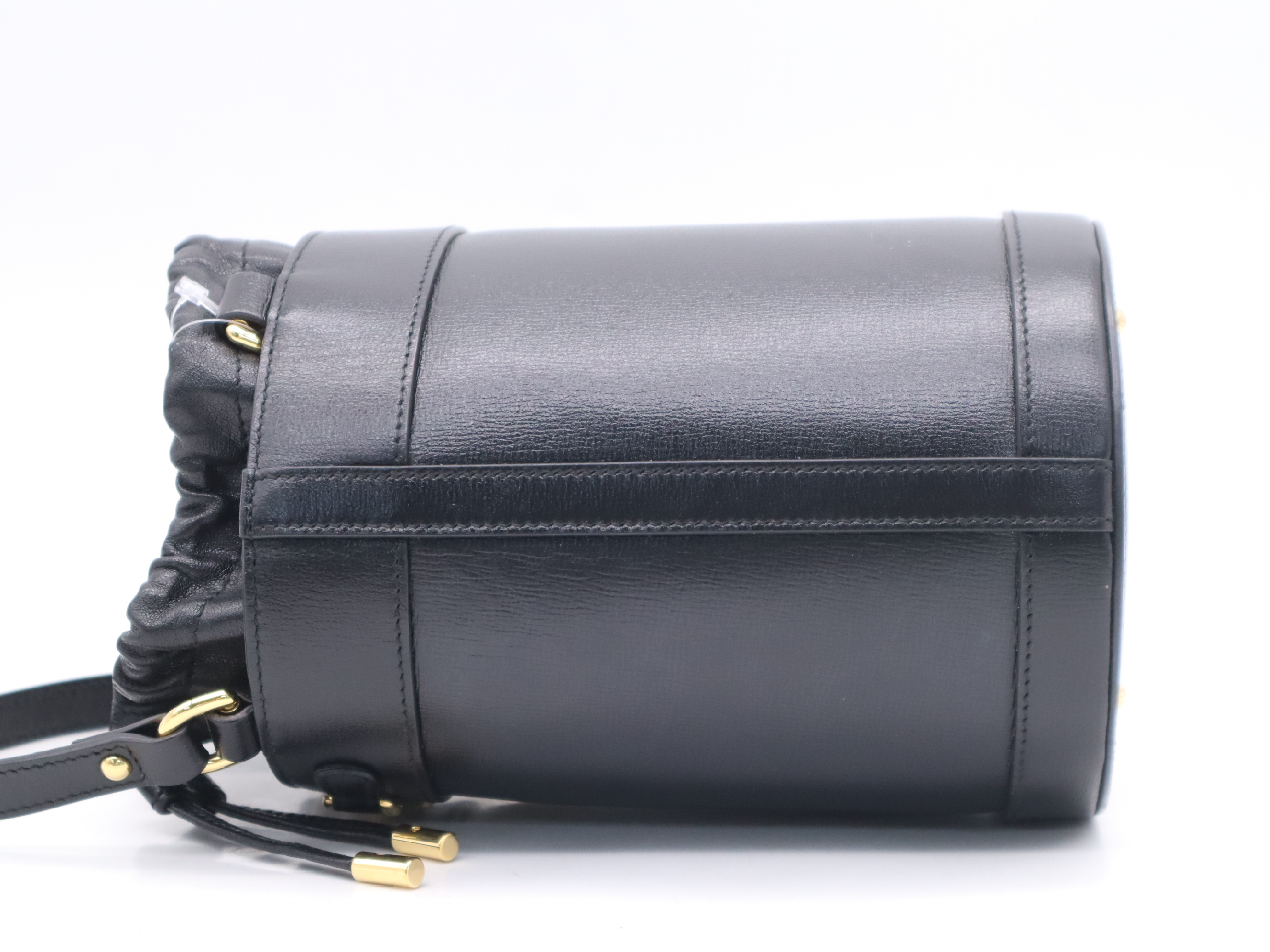 637115 Bucket Shoulder Bag with Dust Bag, Black, Gold Hardware — view 3