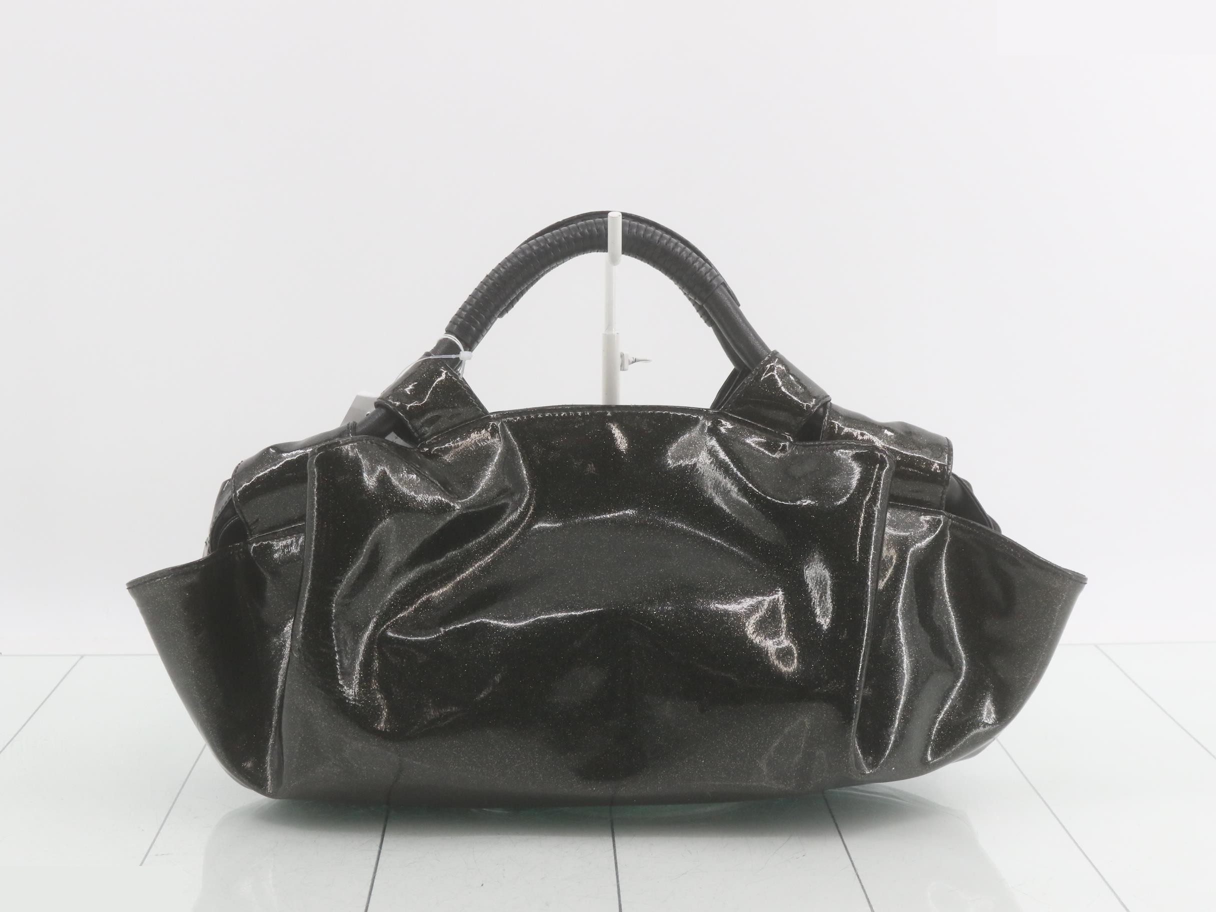 Nappa Aire handbag, patent leather, black, glitter — view 2