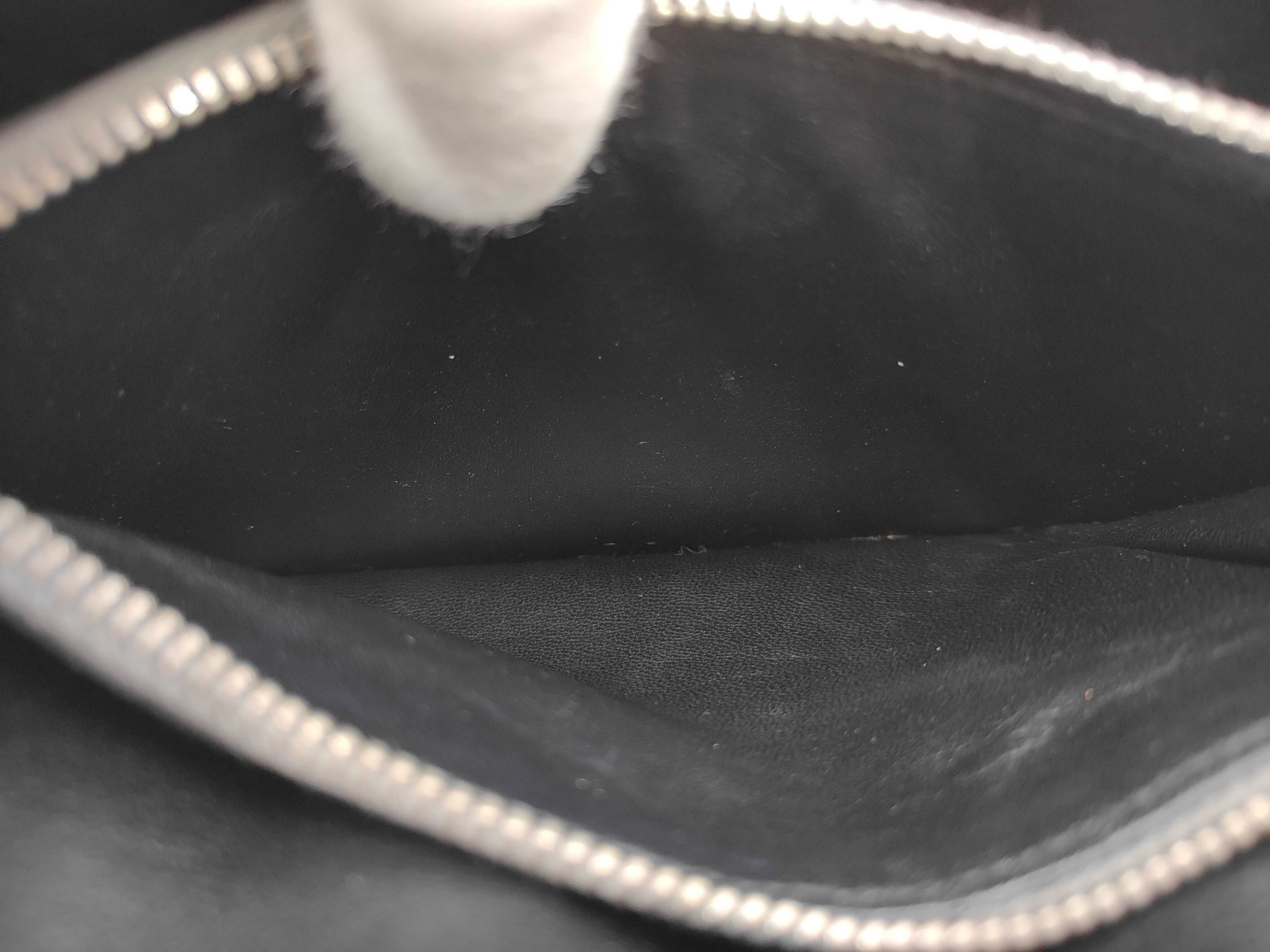 Locking Flap Shoulder Bag, Saffiano Leather, Silver — view 12