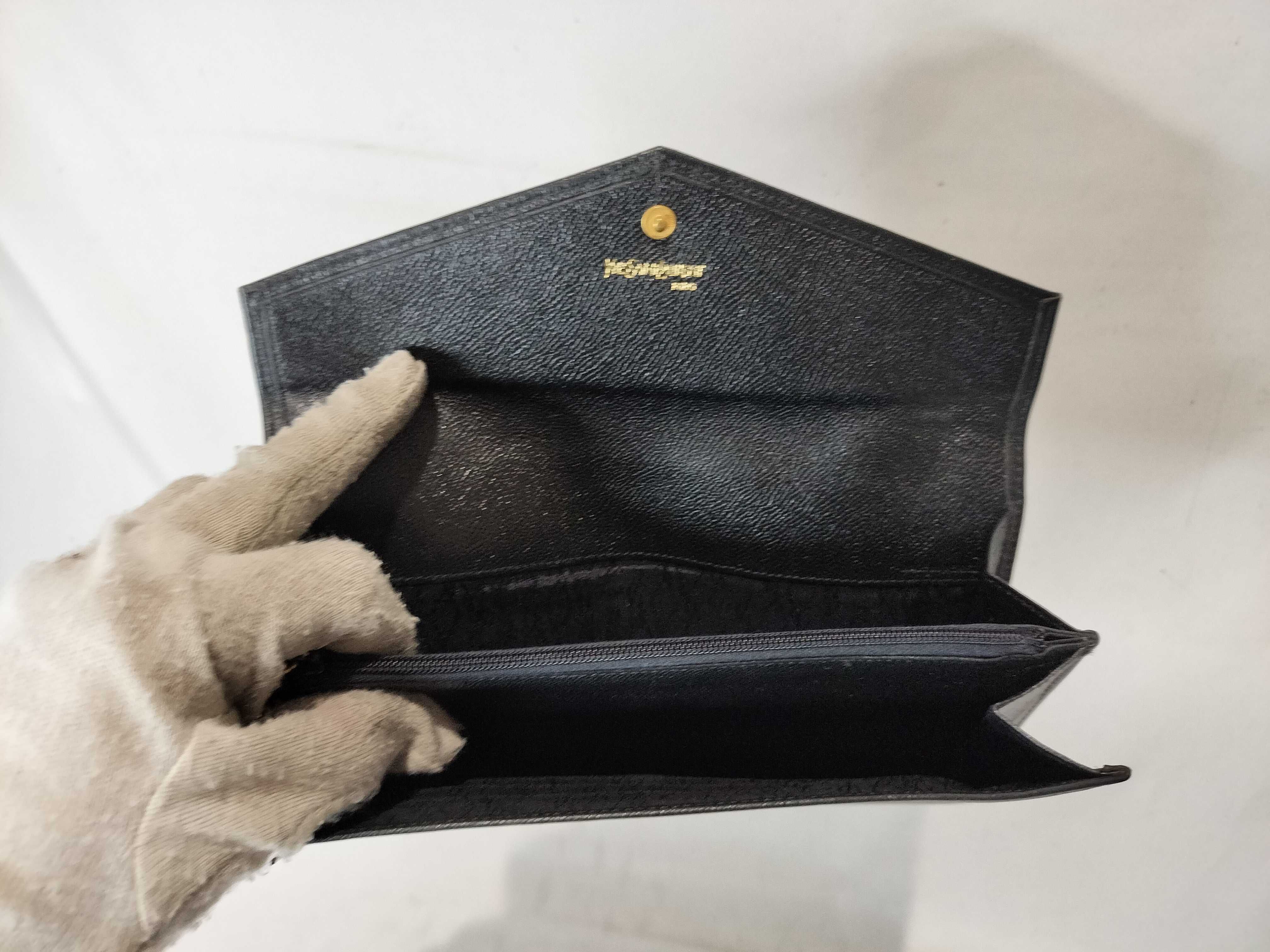 Leather YSL Logo Long Wallet — view 7