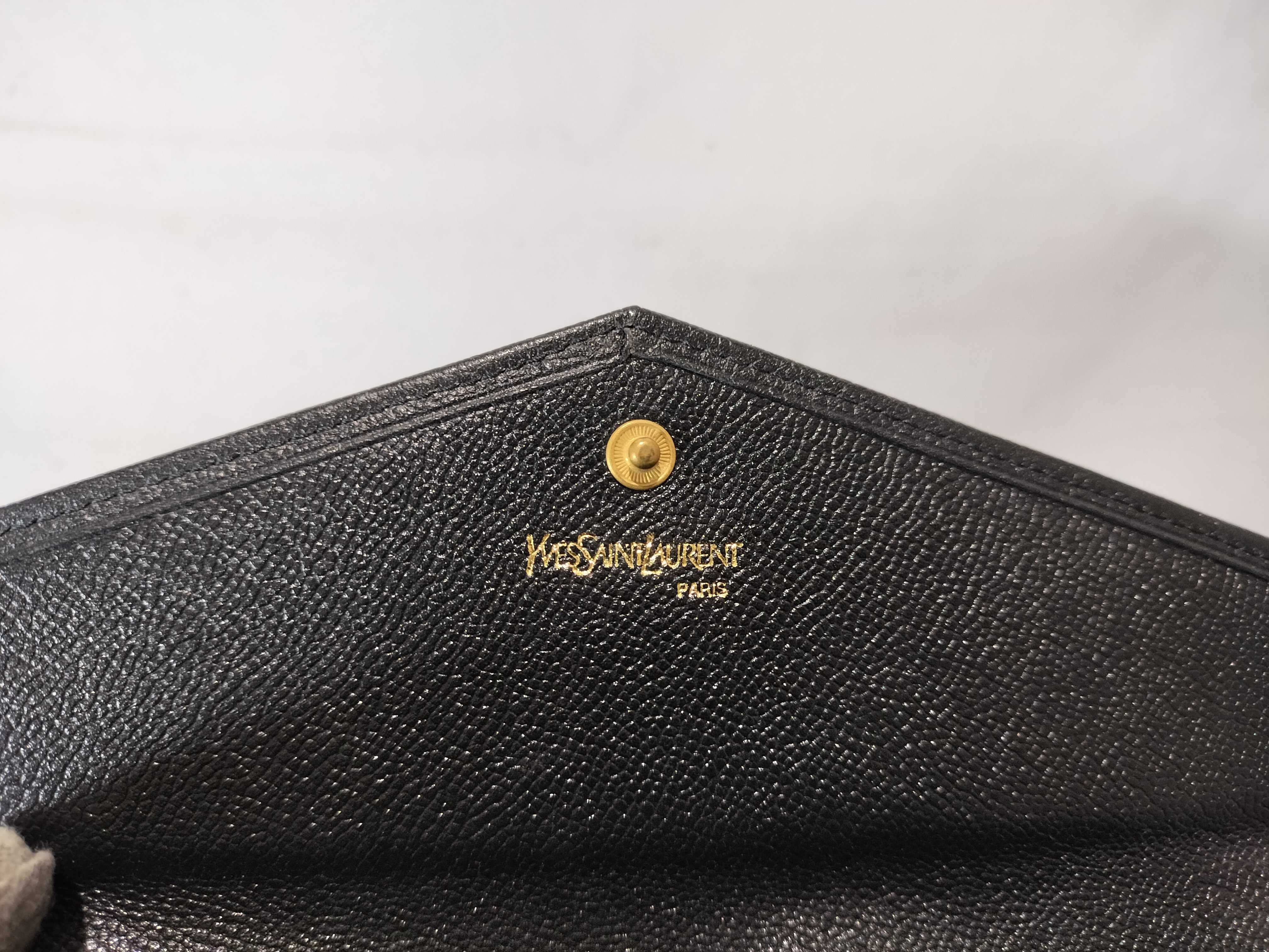 Leather YSL Logo Long Wallet — view 8