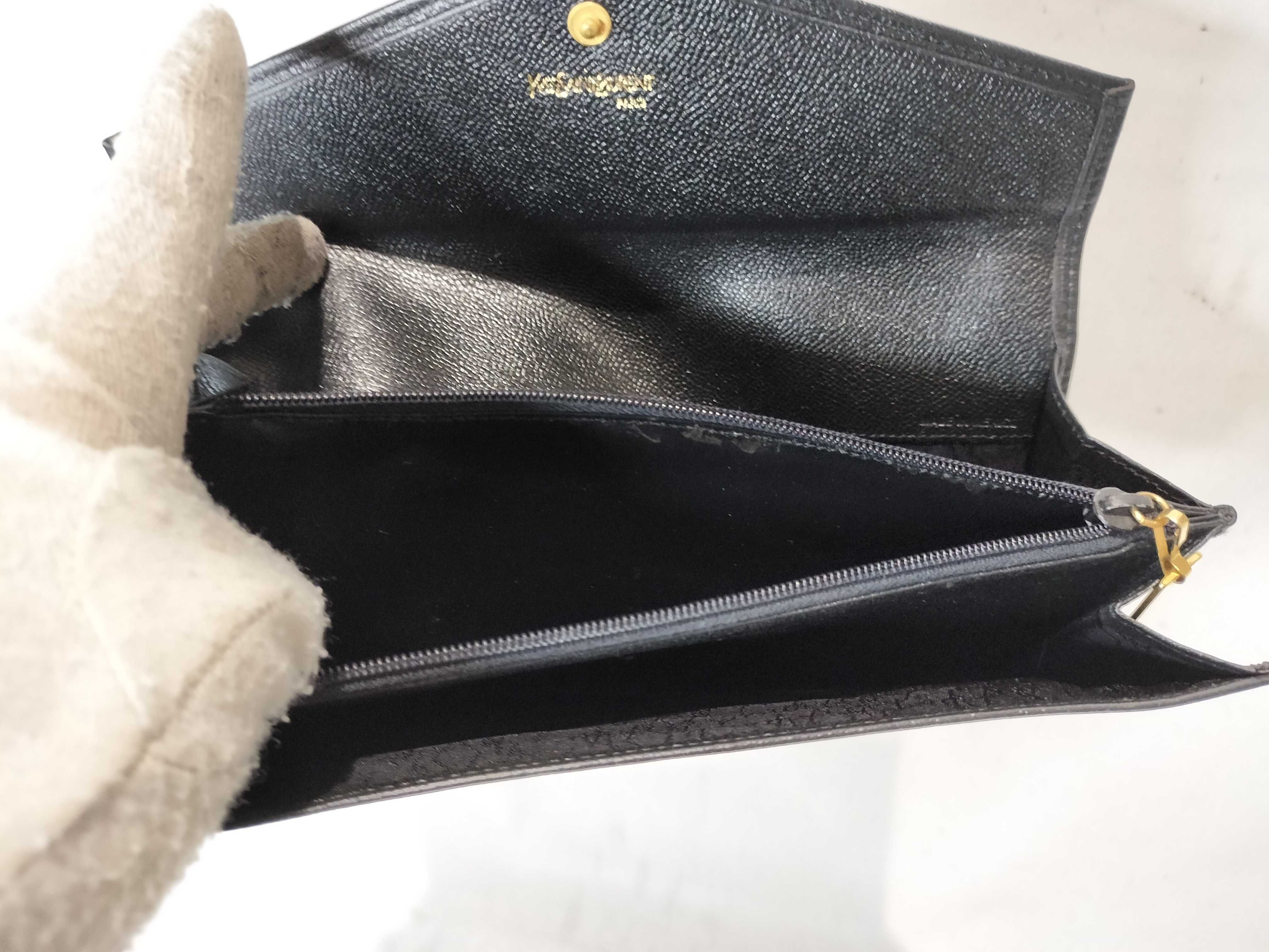 Leather YSL Logo Long Wallet — view 10
