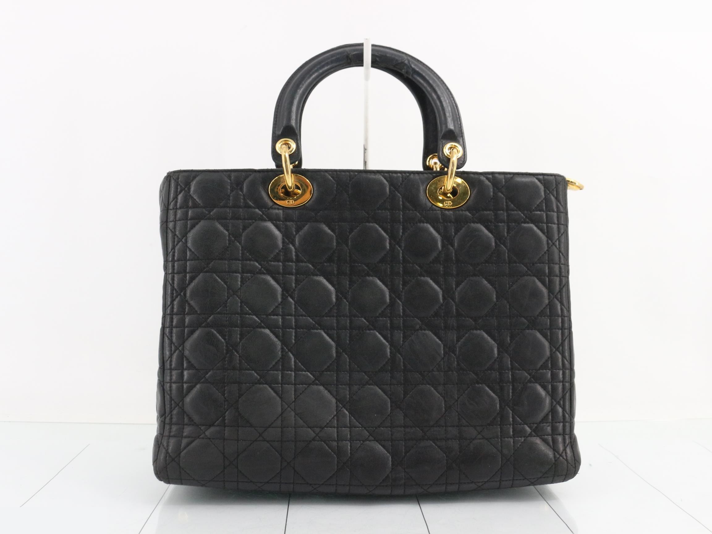 Lady Dior Large Lamb Black 2WAY Hand G Hardware — view 2
