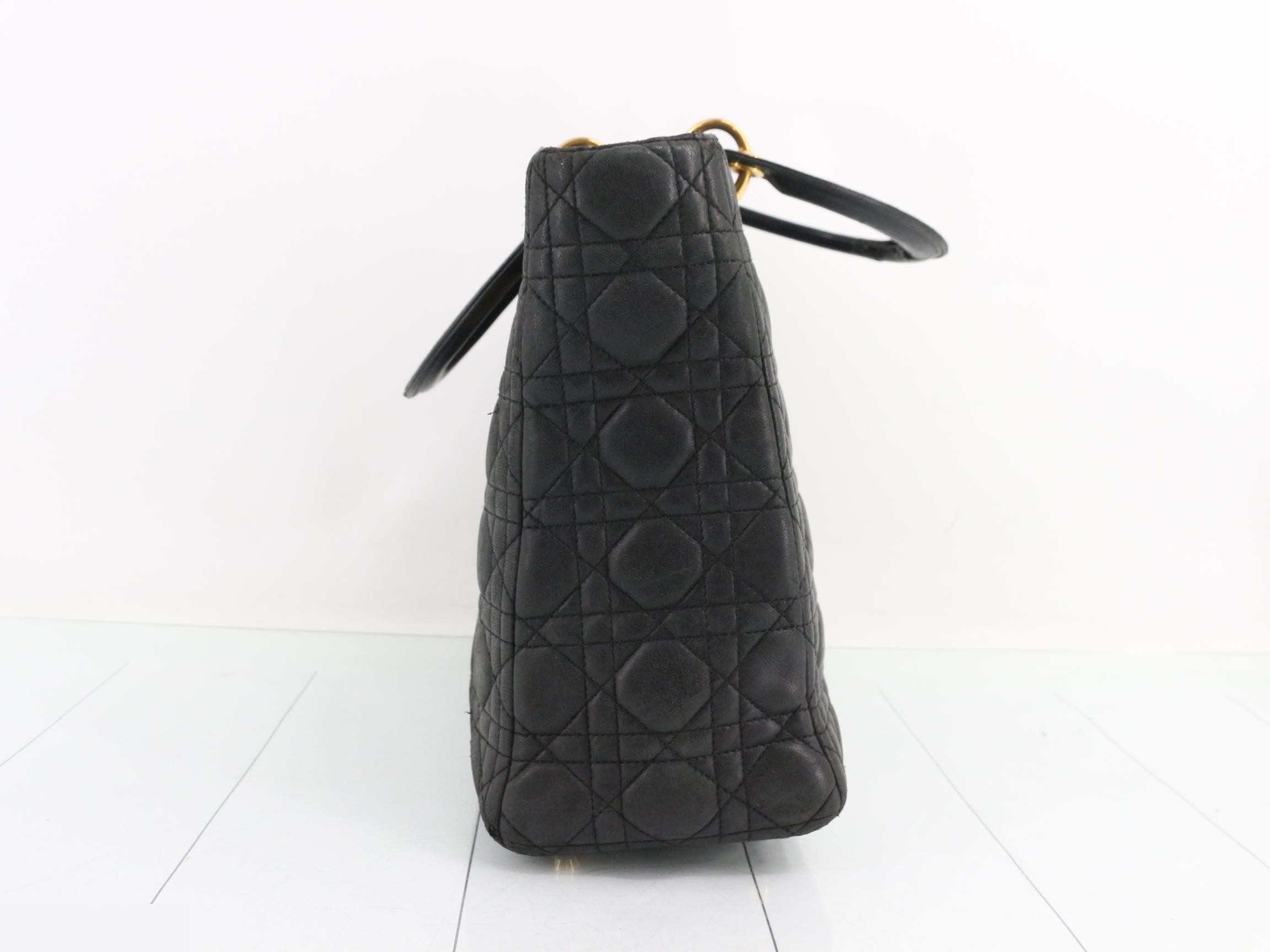 Lady Dior Large Lamb Black 2WAY Hand G Hardware — view 3