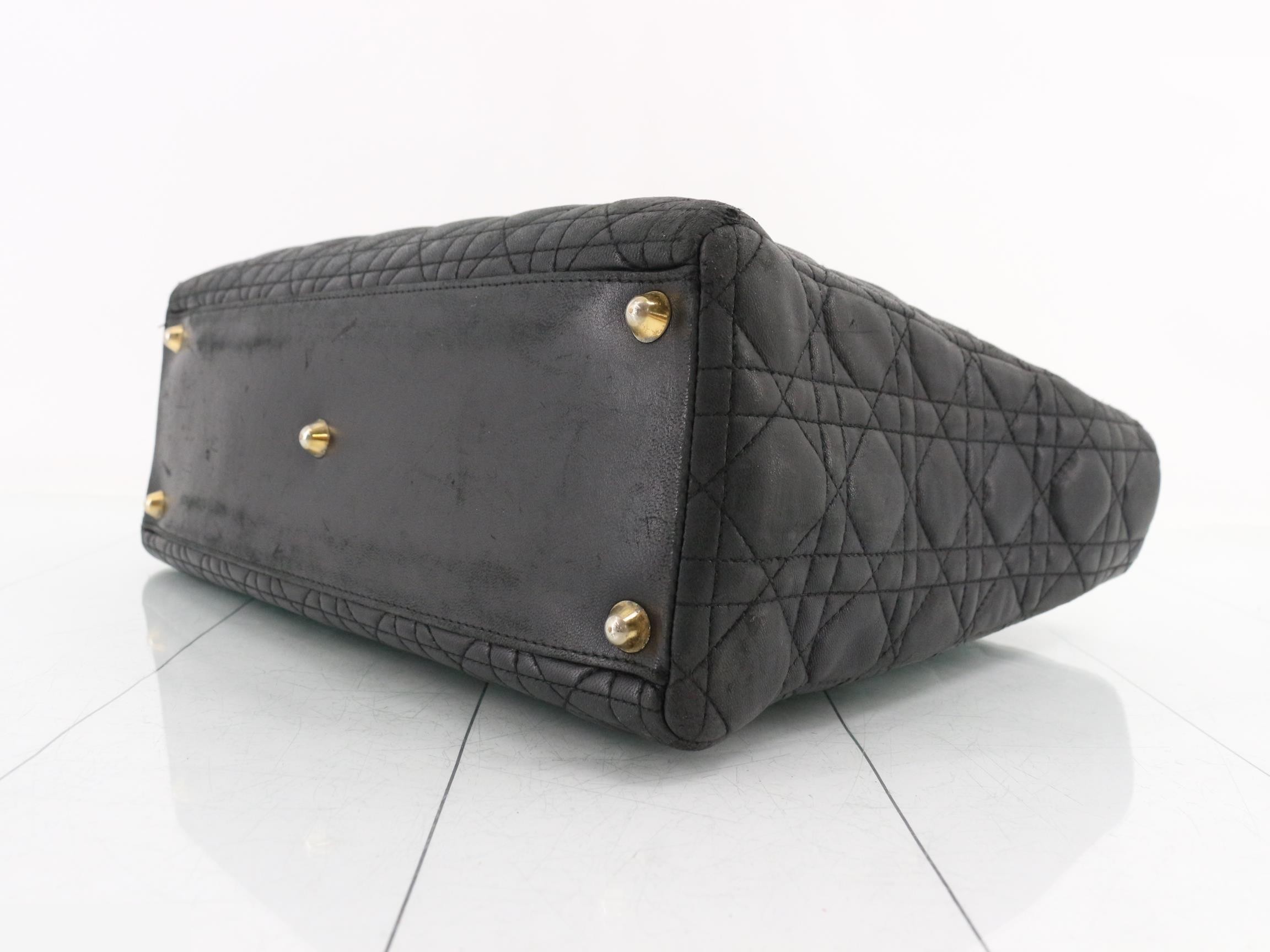Lady Dior Large Lamb Black 2WAY Hand G Hardware — view 6