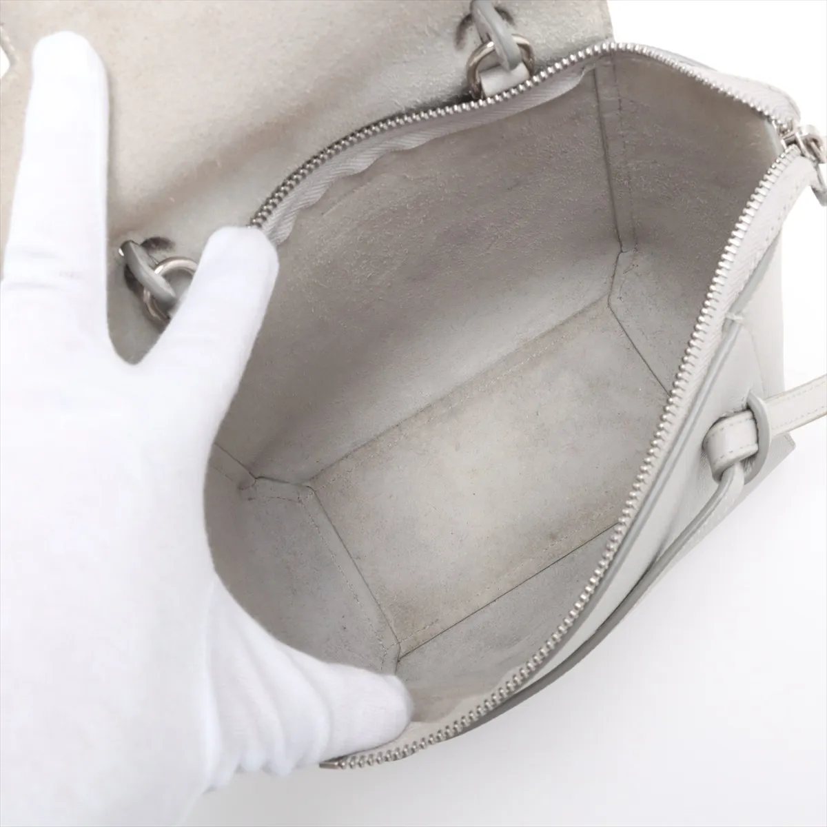 Belt Bag Nano Leather 2WAY Handbag White — view 8