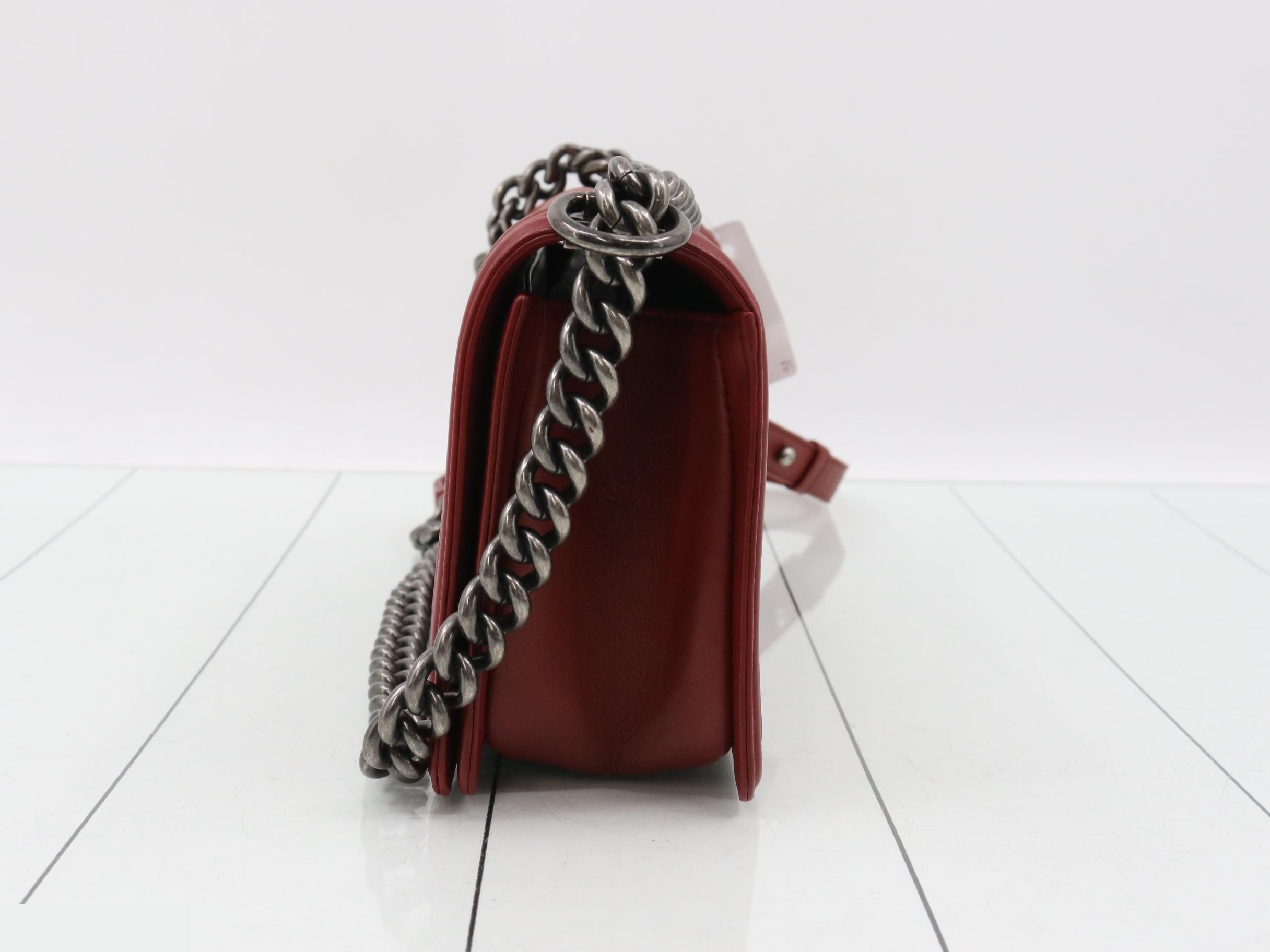 Boy Chanel Lambskin Chain Shoulder Bag — view 3