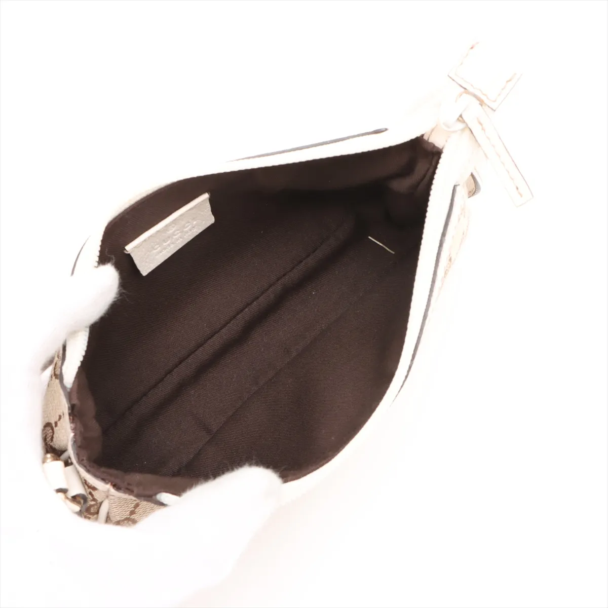 GG Canvas x Leather Shoulder Bag Beige x White 154432 — view 7