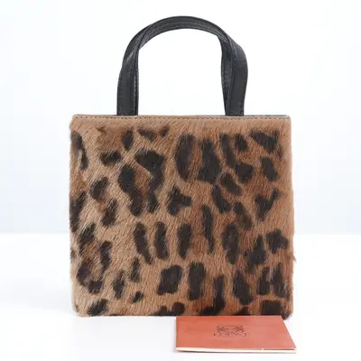 Leopard Print Calfskin Mini Handbag with Care Card