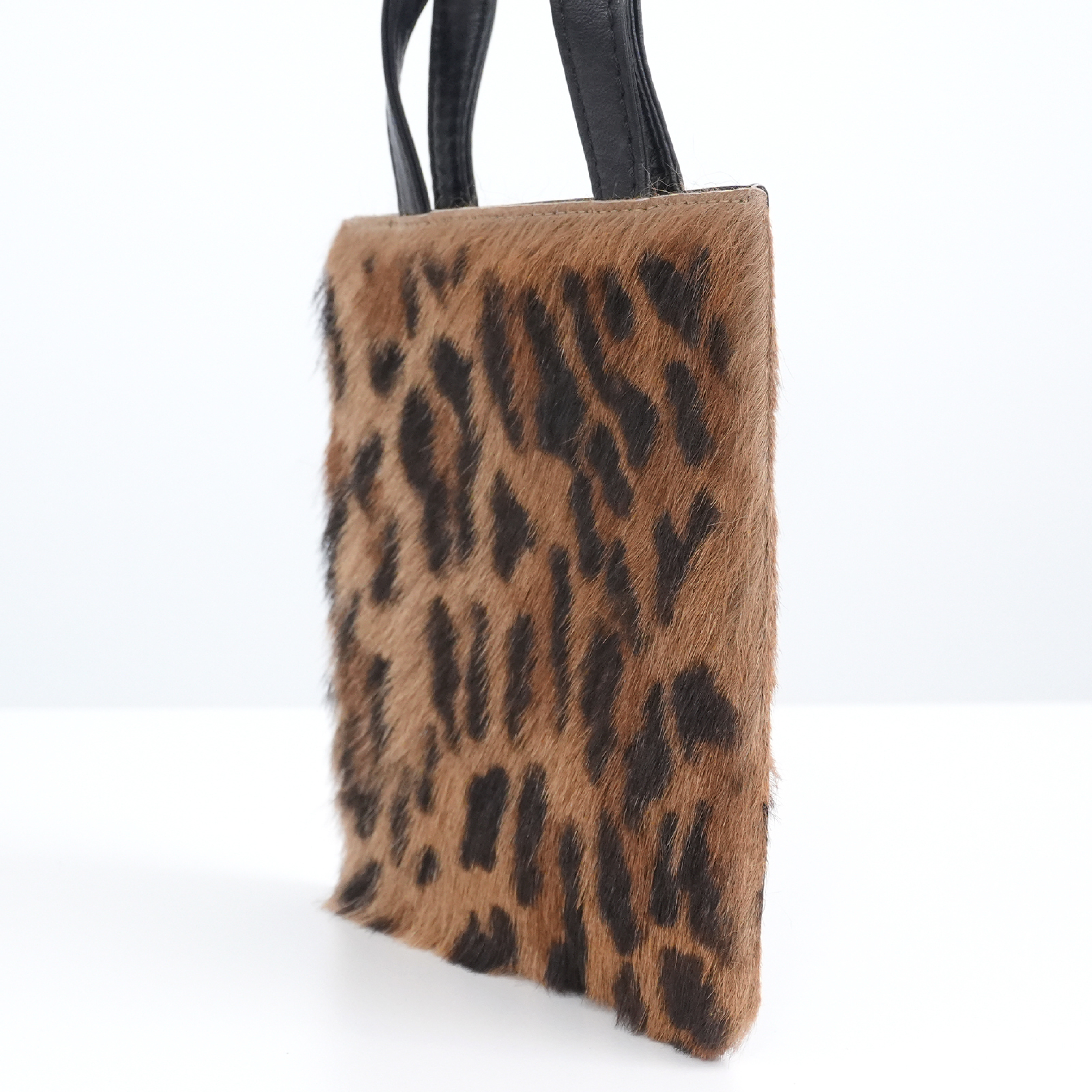 Leopard Print Calfskin Mini Handbag with Care Card — view 7