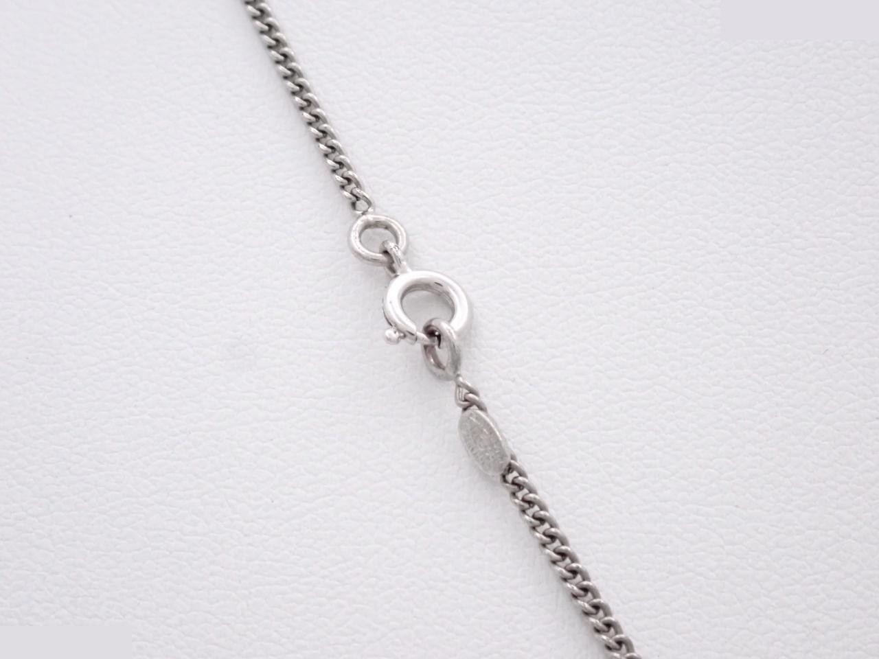 necklace, rhinestone, Coco Mark, silver, 06V, width 1.5cm — view 2