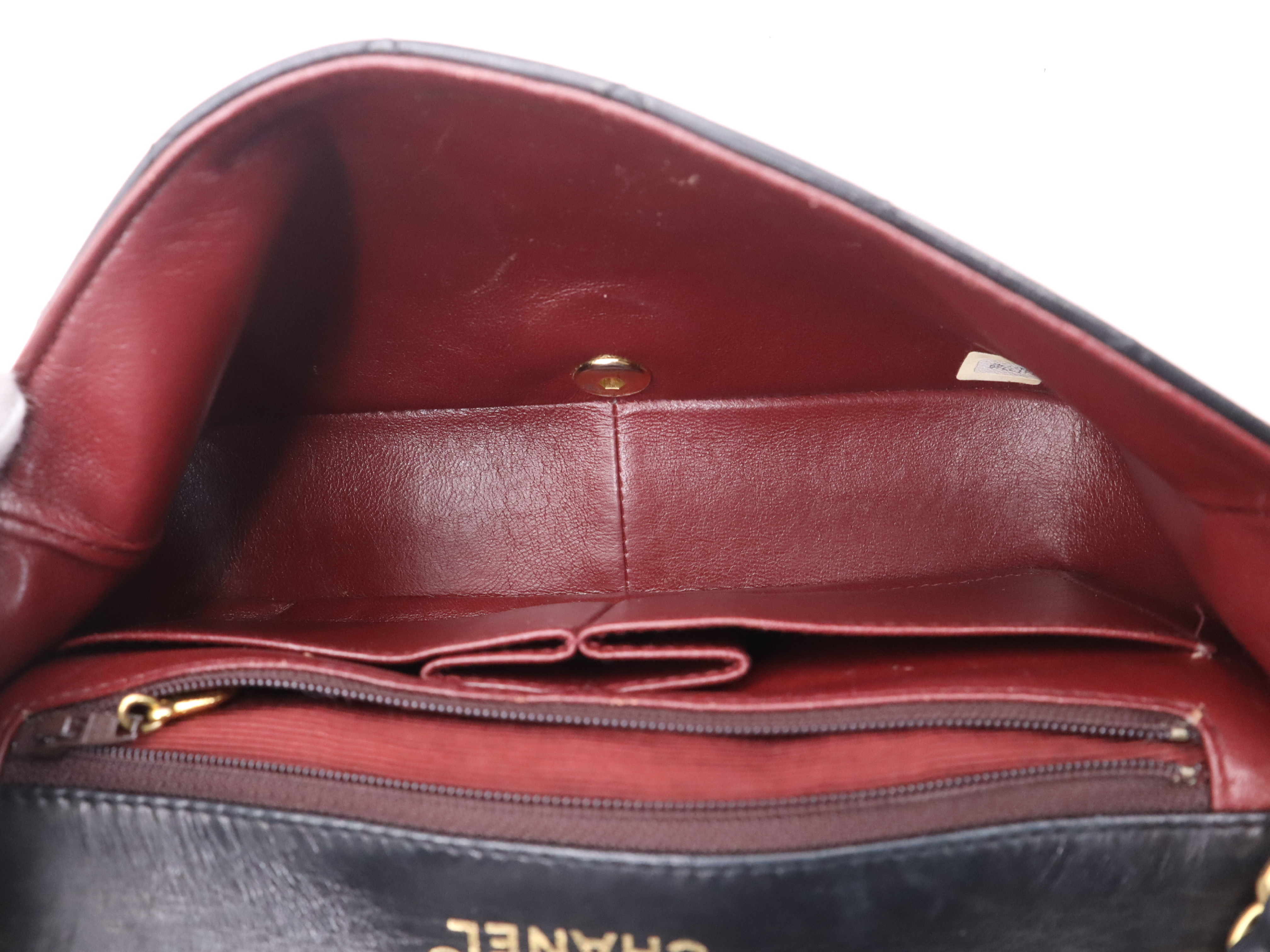 Lambskin Matelassé 23 Full Flap Shoulder Bag with Small Chain, Box, Guarantee Card, and Seal, Gold Hardware, Black, 1417749 — view 12