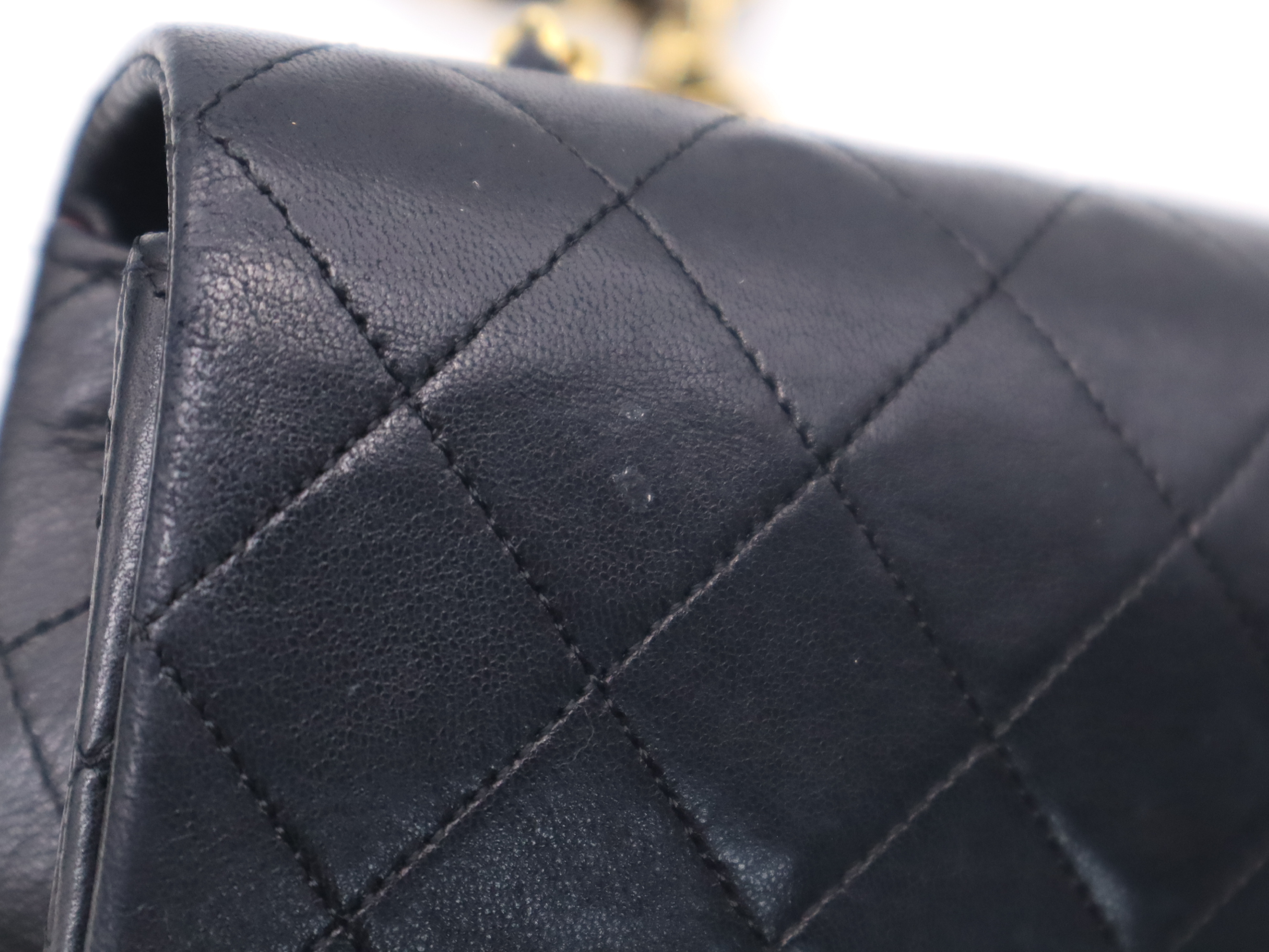 Lambskin Matelassé 23 Full Flap Shoulder Bag with Small Chain, Box, Guarantee Card, and Seal, Gold Hardware, Black, 1417749 — view 9