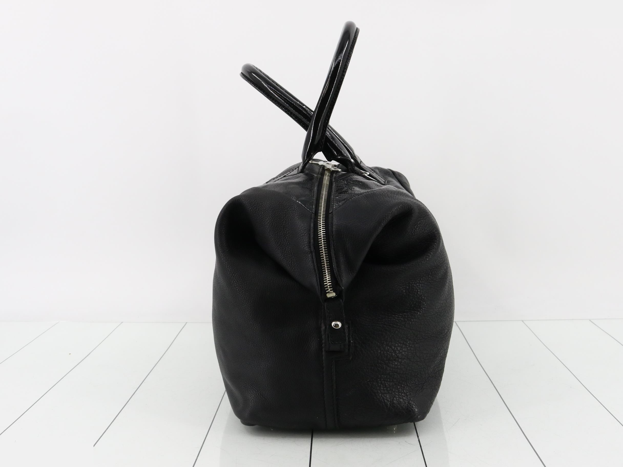 Boston bag, easy to use, enamel/patent leather, black. — view 4