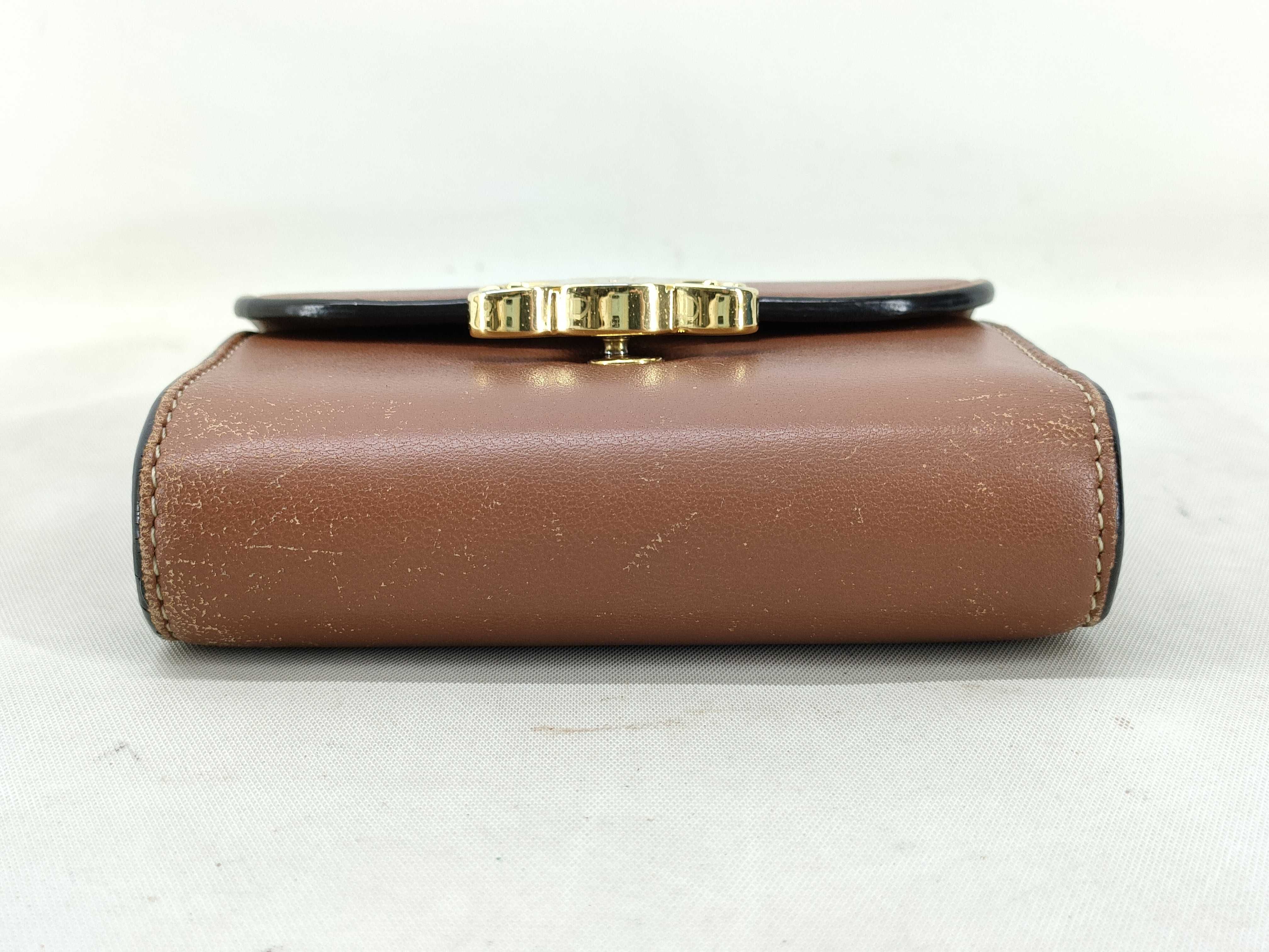 Triomphe Tri-fold Wallet, Brown Leather — view 4