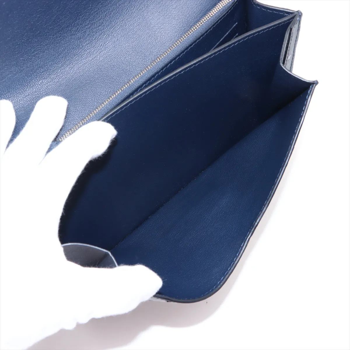 Ostrich Pochette Thames - TR1128 Navy — view 8
