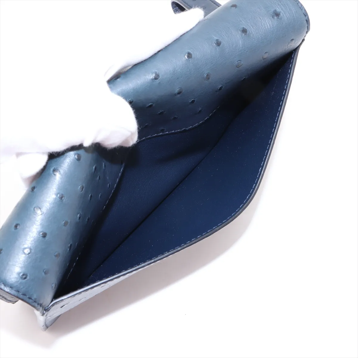 Ostrich Pochette Thames - TR1128 Navy — view 9