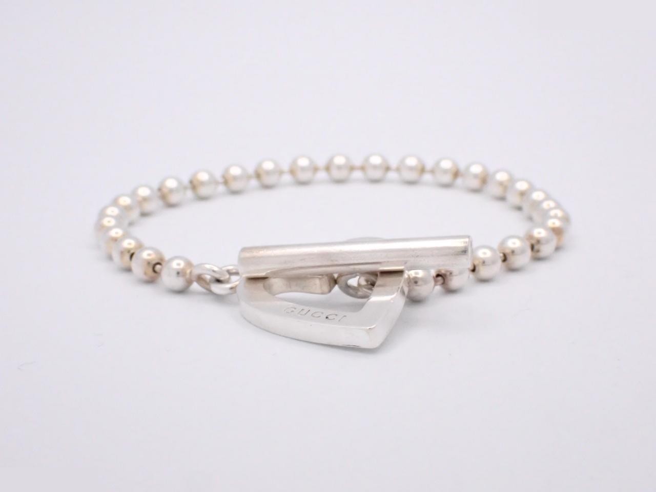 Ball chain heart bracelet, 925 sterling silver, 13.1g, wrist circumference approx. 16.5cm