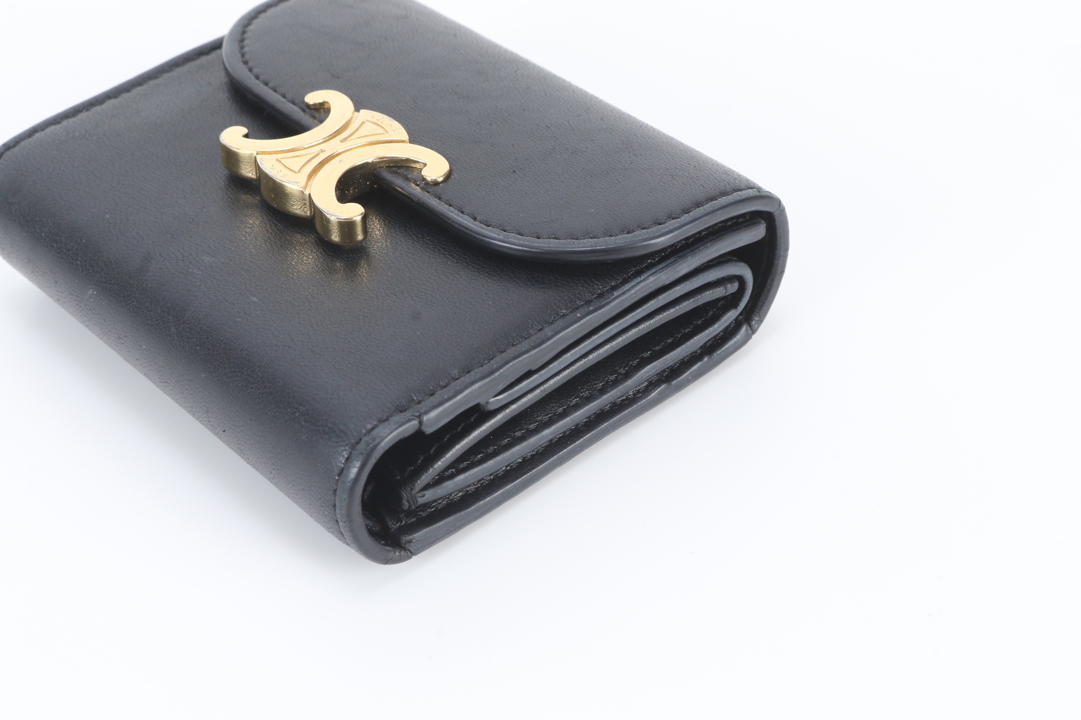 Small Flap Wallet, Triomphe Leather, Tri-fold Wallet — view 3