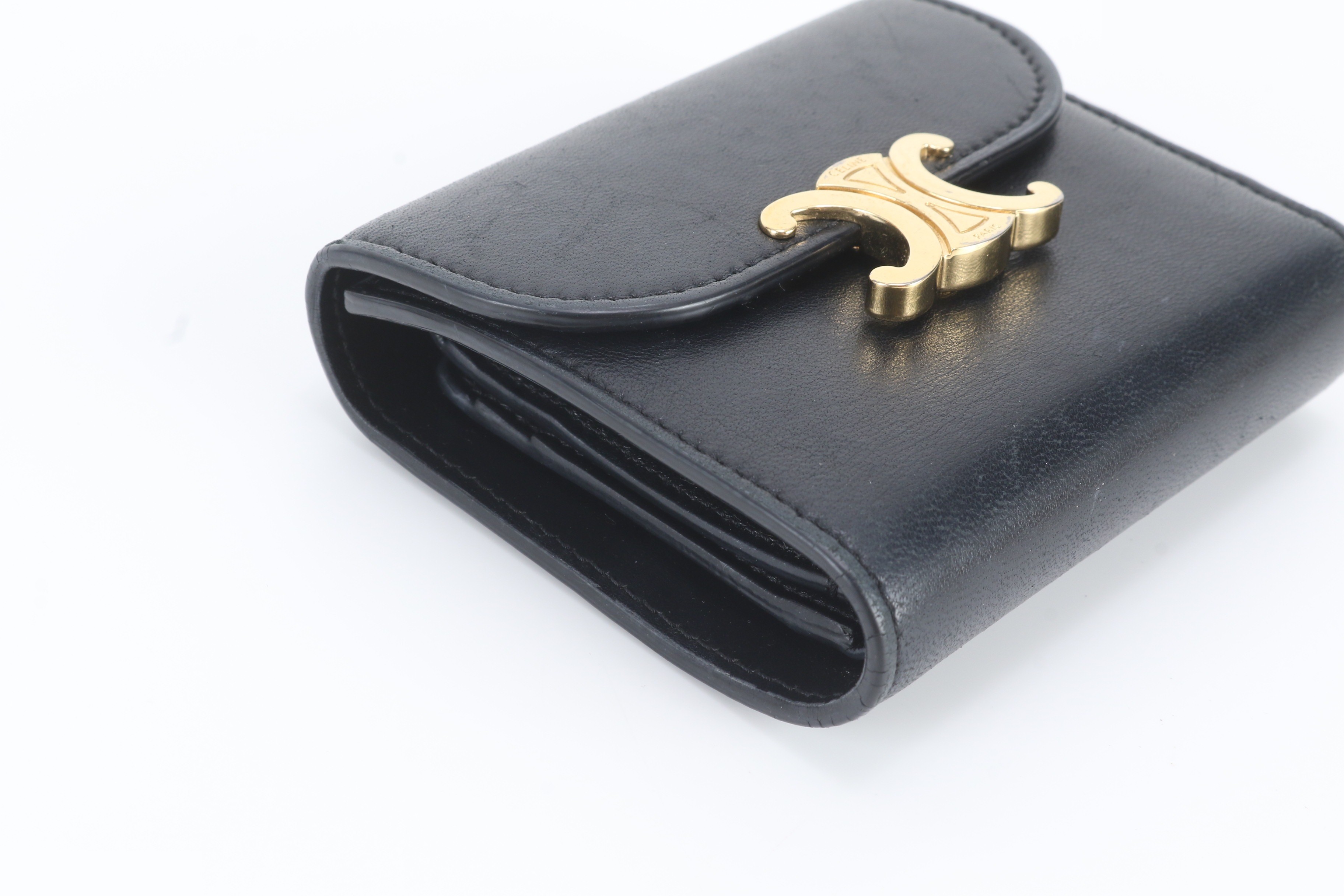 Small Flap Wallet, Triomphe Leather, Tri-fold Wallet — view 4