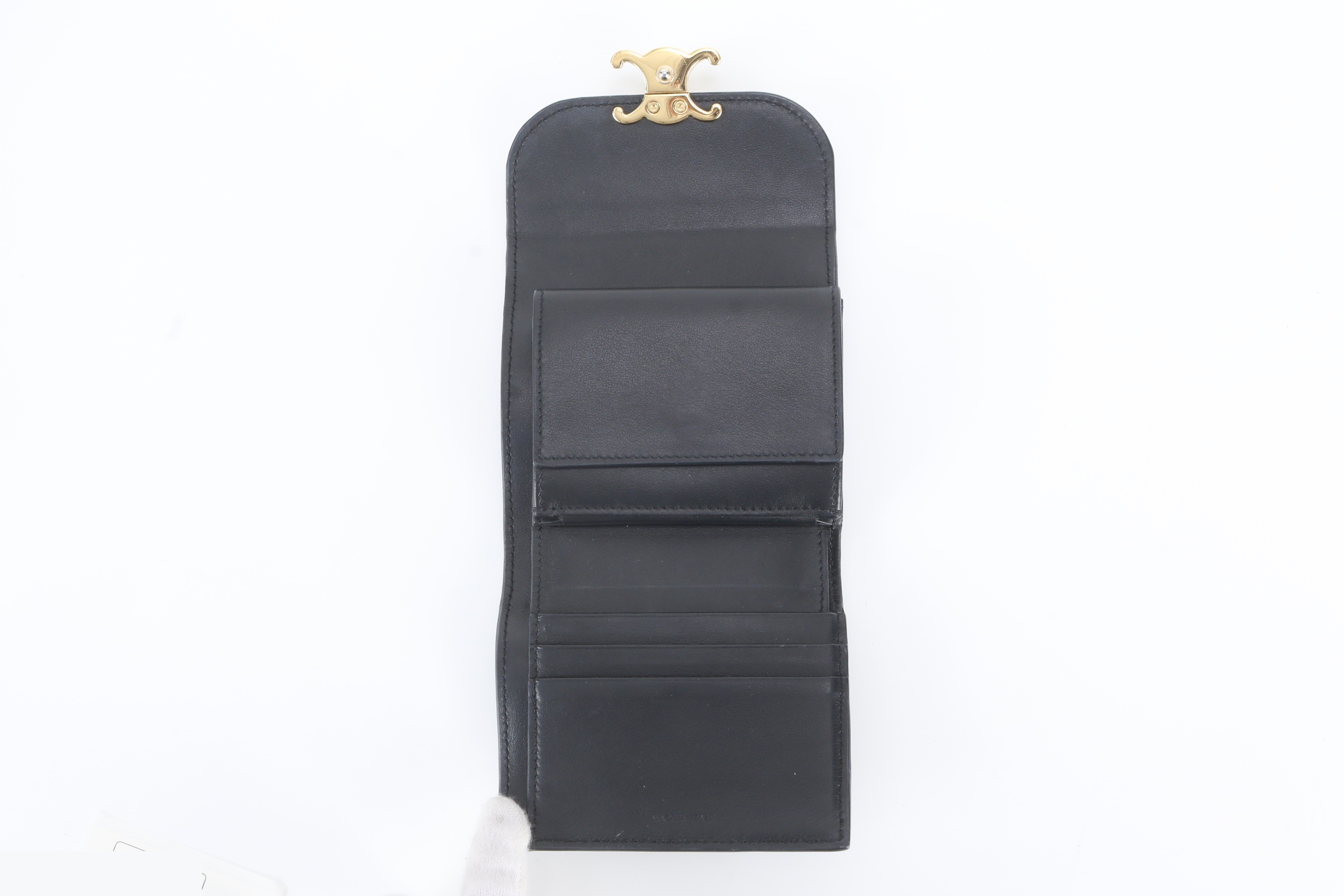 Small Flap Wallet, Triomphe Leather, Tri-fold Wallet — view 6