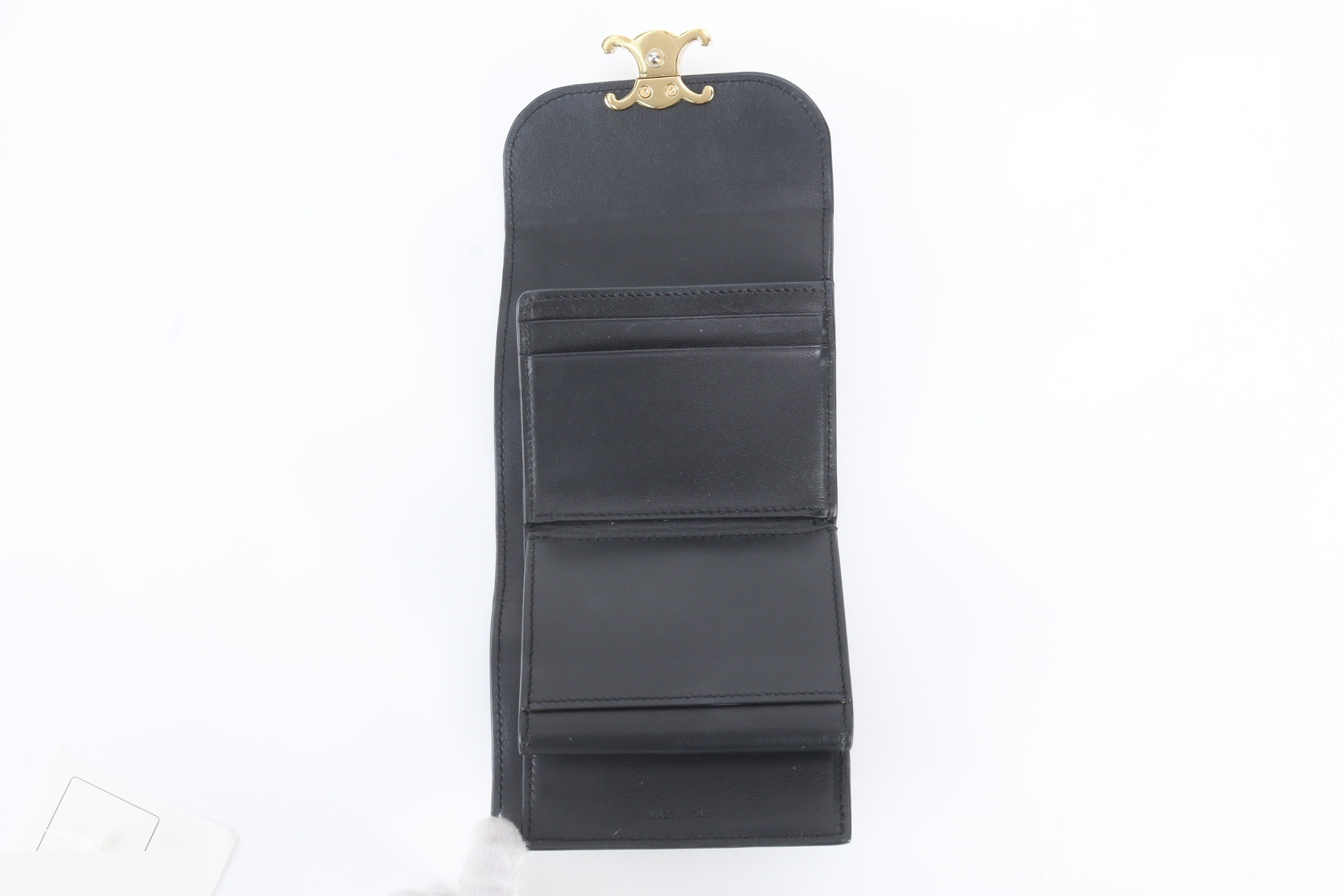 Small Flap Wallet, Triomphe Leather, Tri-fold Wallet — view 7