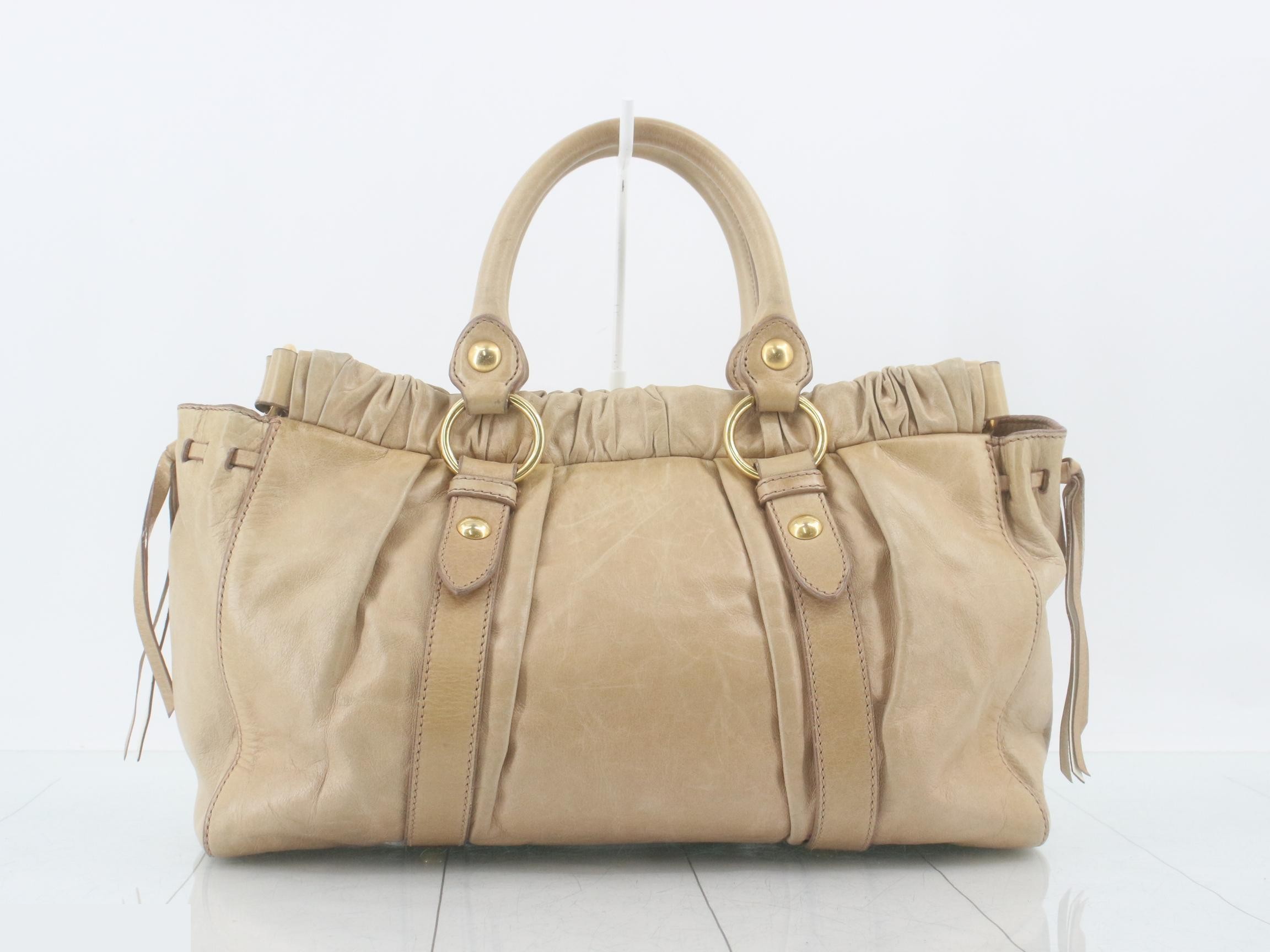 Other lines: Bags - 2-way bag with long strap, leather, beige — view 2