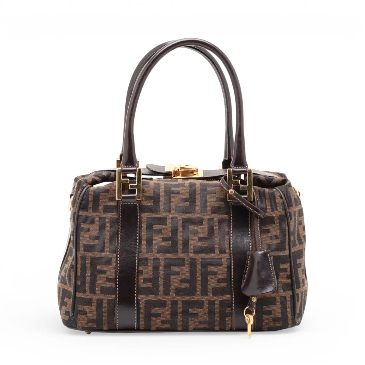 Zucca 26415 Canvas x Leather Handbag Brown — view 2