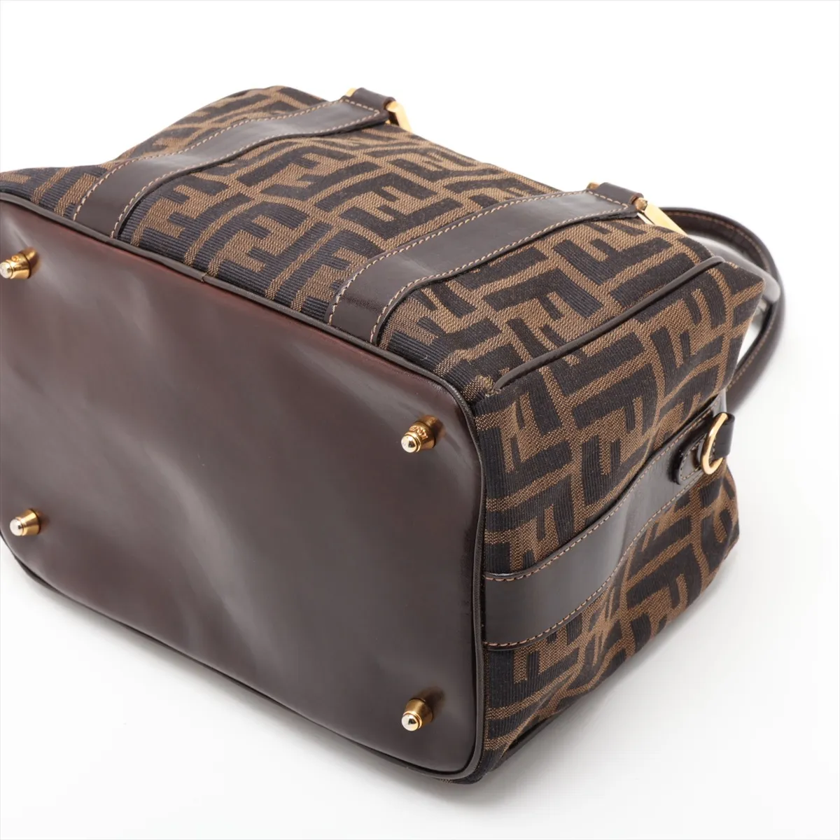 Zucca 26415 Canvas x Leather Handbag Brown — view 3