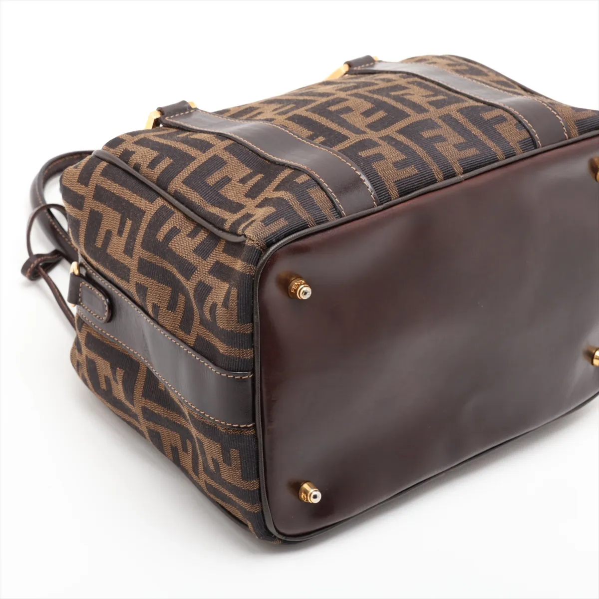 Zucca 26415 Canvas x Leather Handbag Brown — view 4