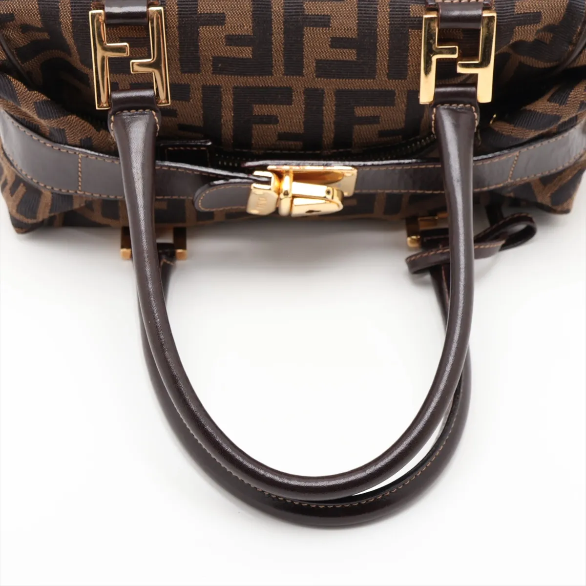 Zucca 26415 Canvas x Leather Handbag Brown — view 5