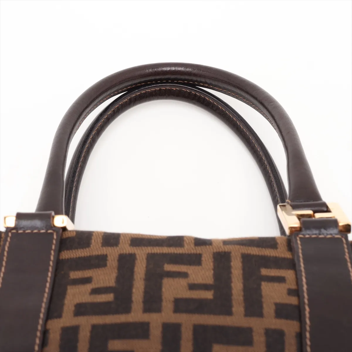 Zucca 26415 Canvas x Leather Handbag Brown — view 6