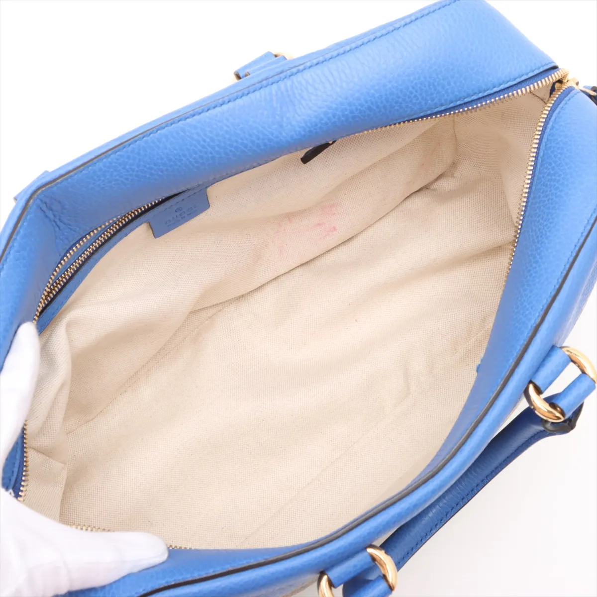 leather 2WAY handbag blue 453564 — view 8