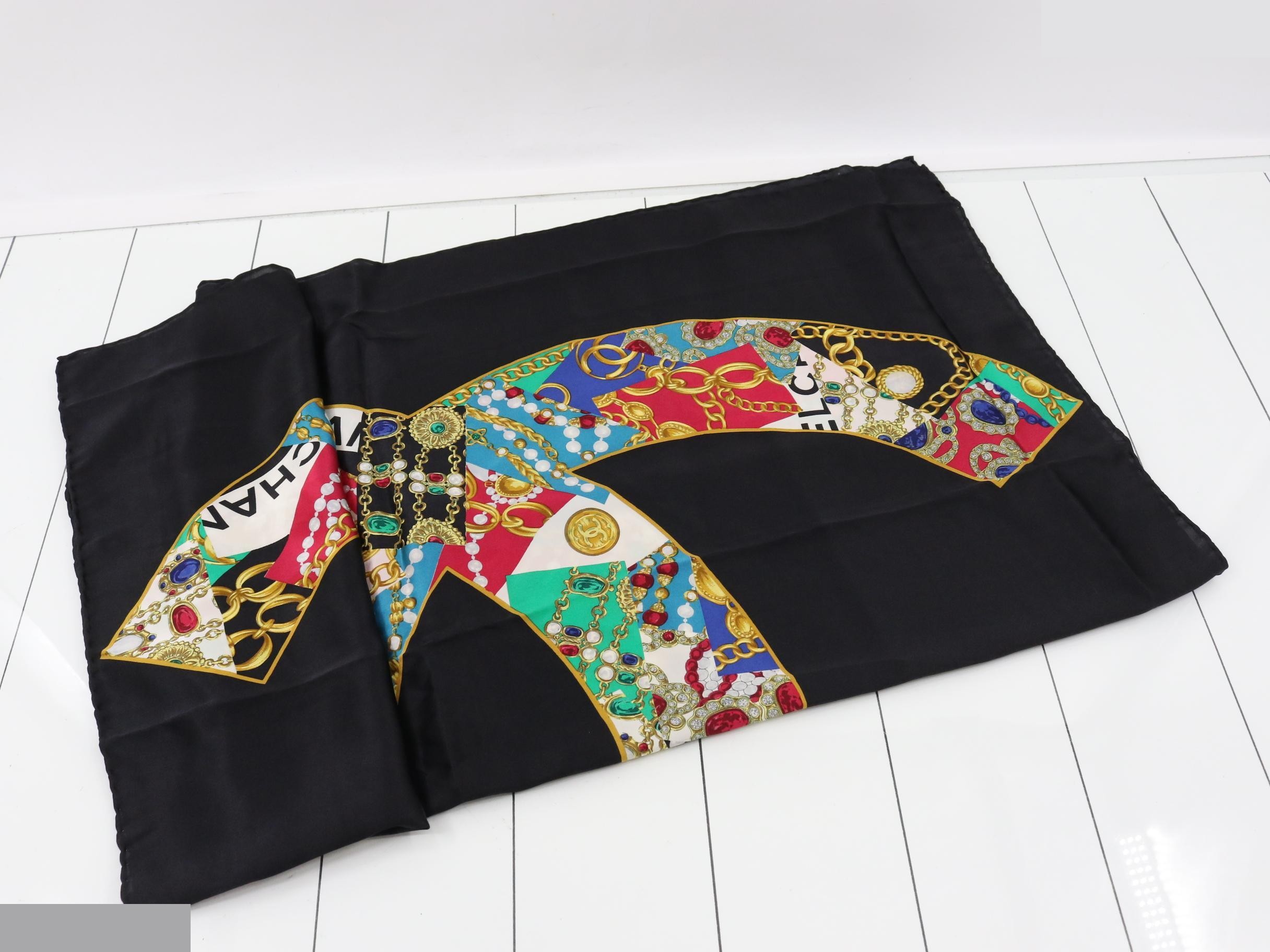 silk scarf with Coco Mark — view 3