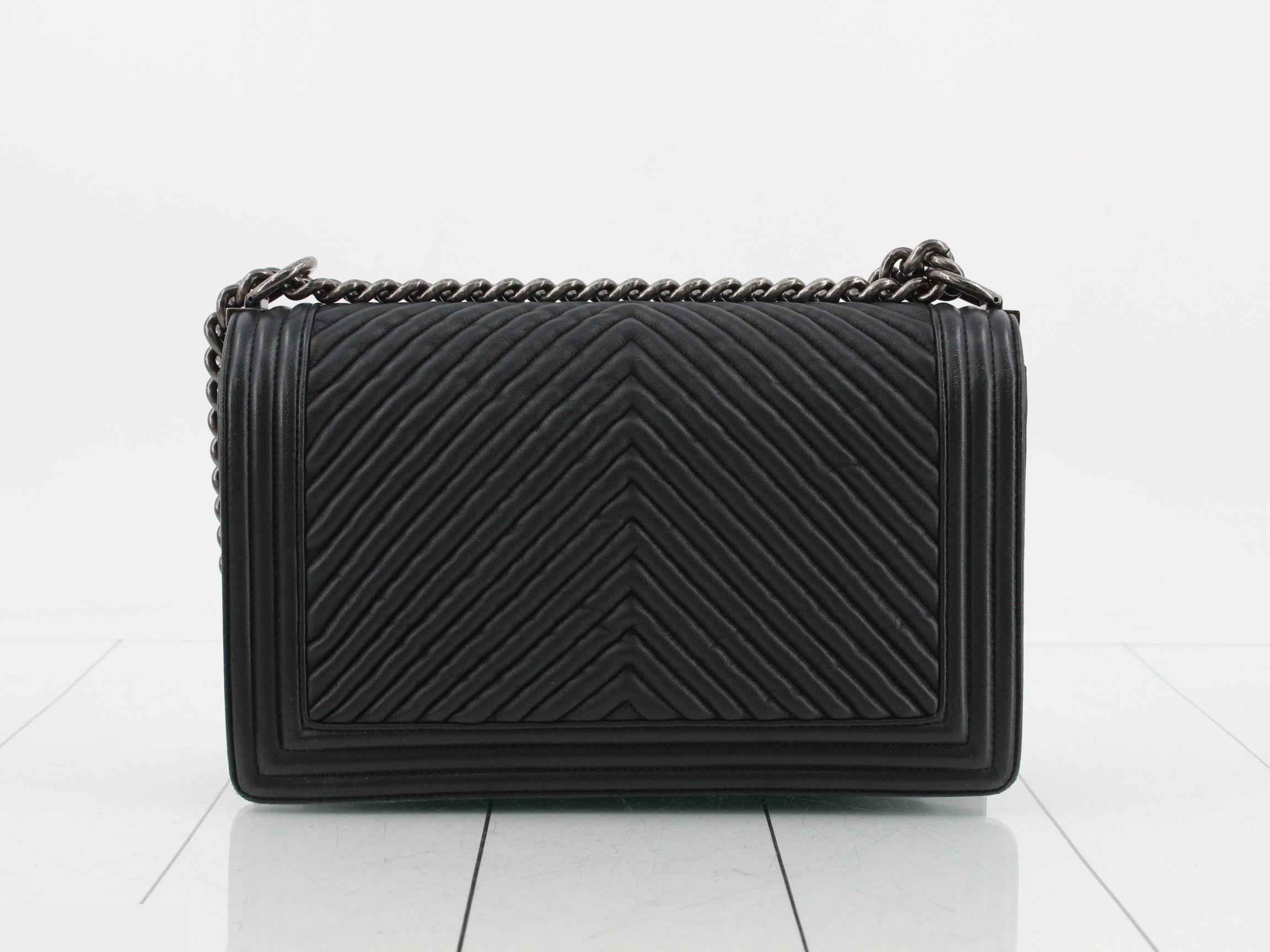 Boy Chanel Chain Shoulder Bag, Black — view 2