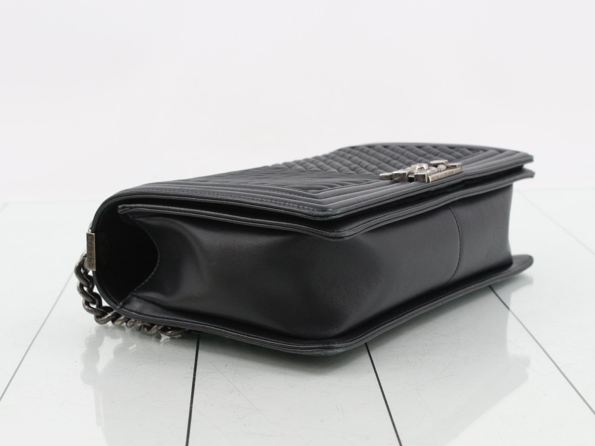 Boy Chanel Chain Shoulder Bag, Black — view 5