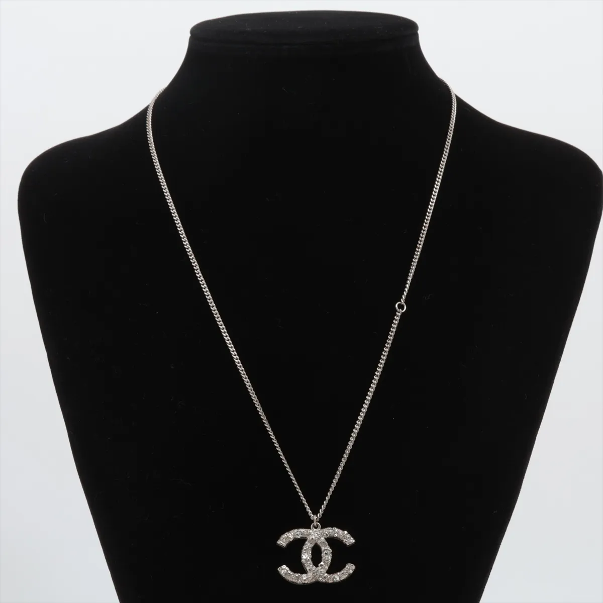 Coco Mark Necklace, GP x Rhinestone, Gold, — view 5